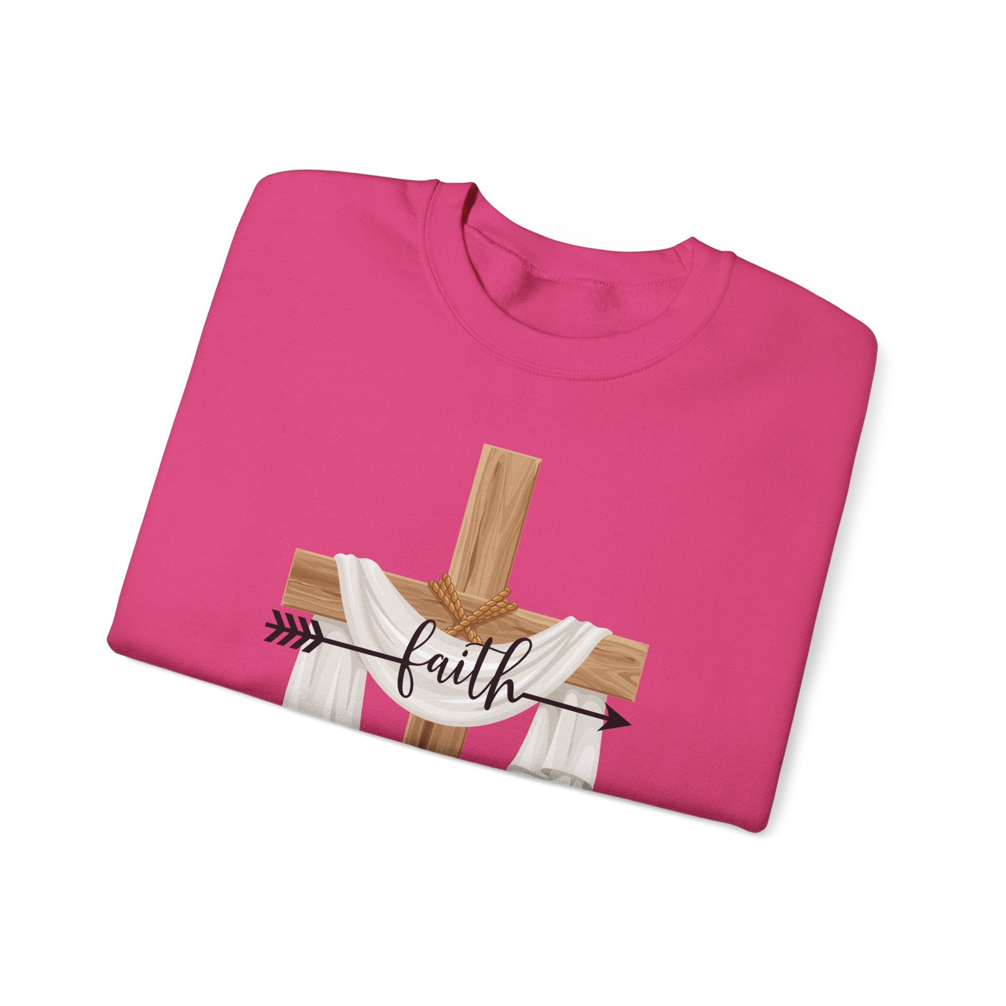 Faith Cross Crewneck Sweatshirt — Easter Lily Christian Pullover