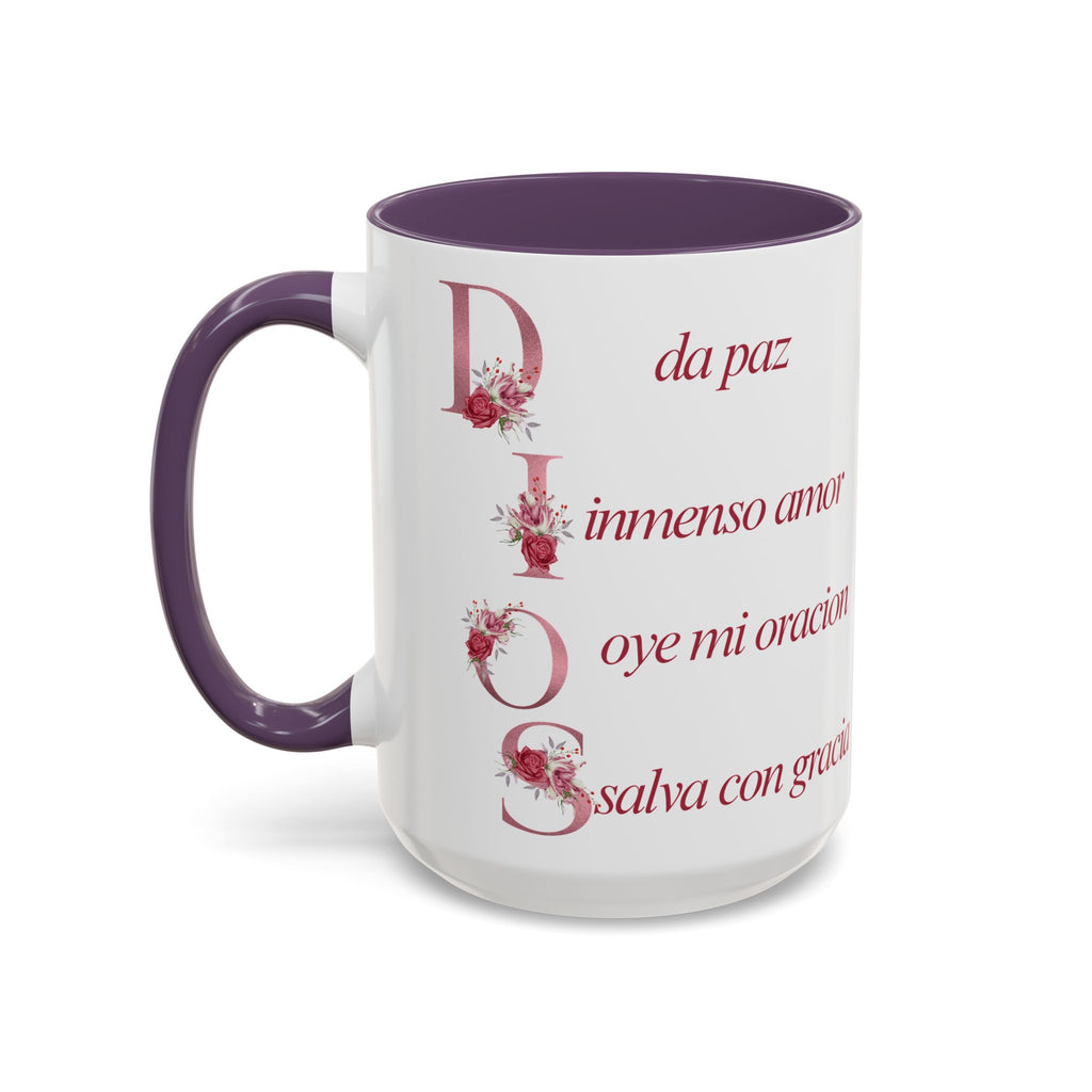 Inspirational Accent Coffee Mug with Floral Design - 11/15oz