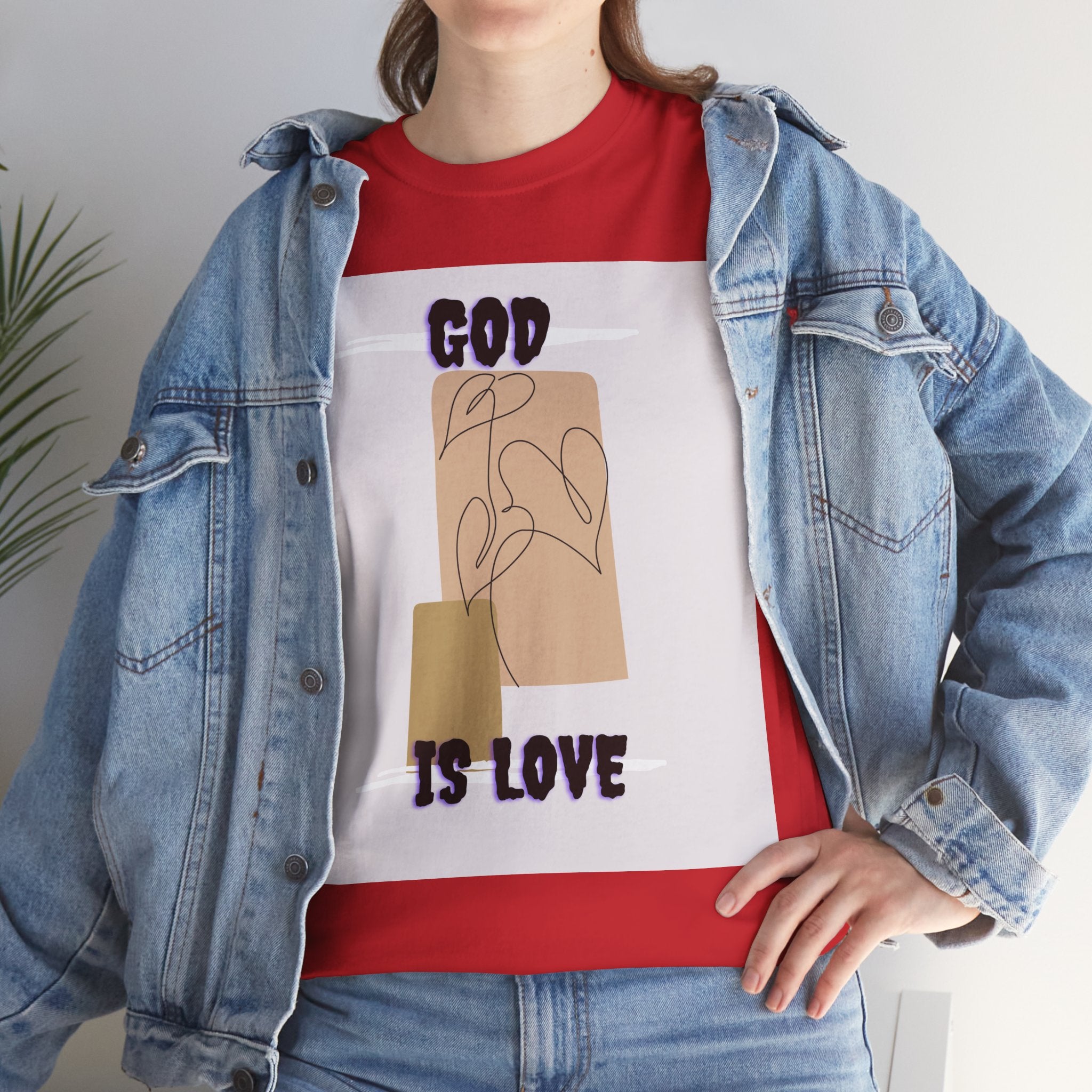 God Is Love Unisex Heavy Cotton Tee, Inspirational T-Shirt, Faith-Based Apparel, Christian Gift, Everyday Wear