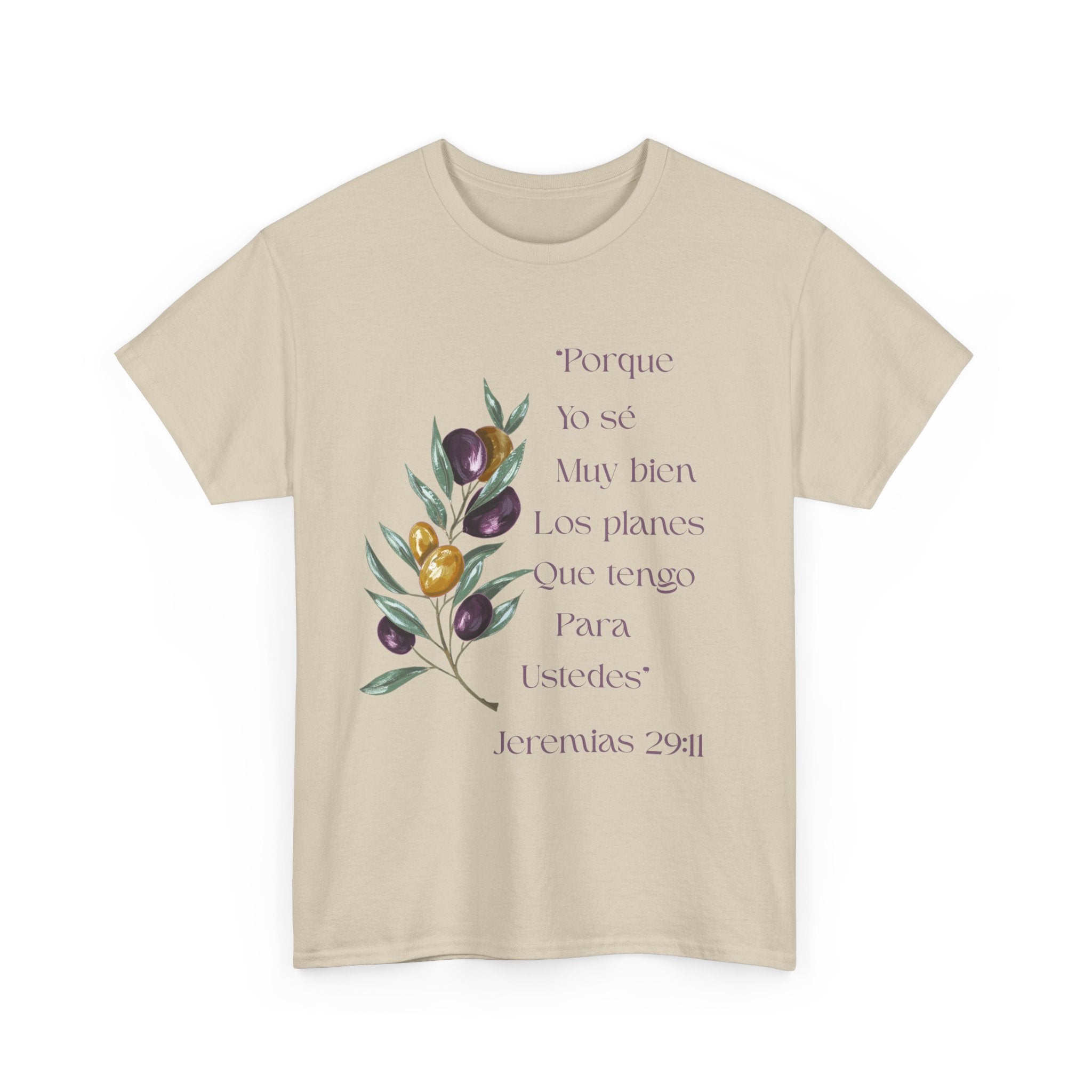 Olive Branch Scripture Tee — Jeremías 29:11 Spanish Floral Bible Verse T-Shirt