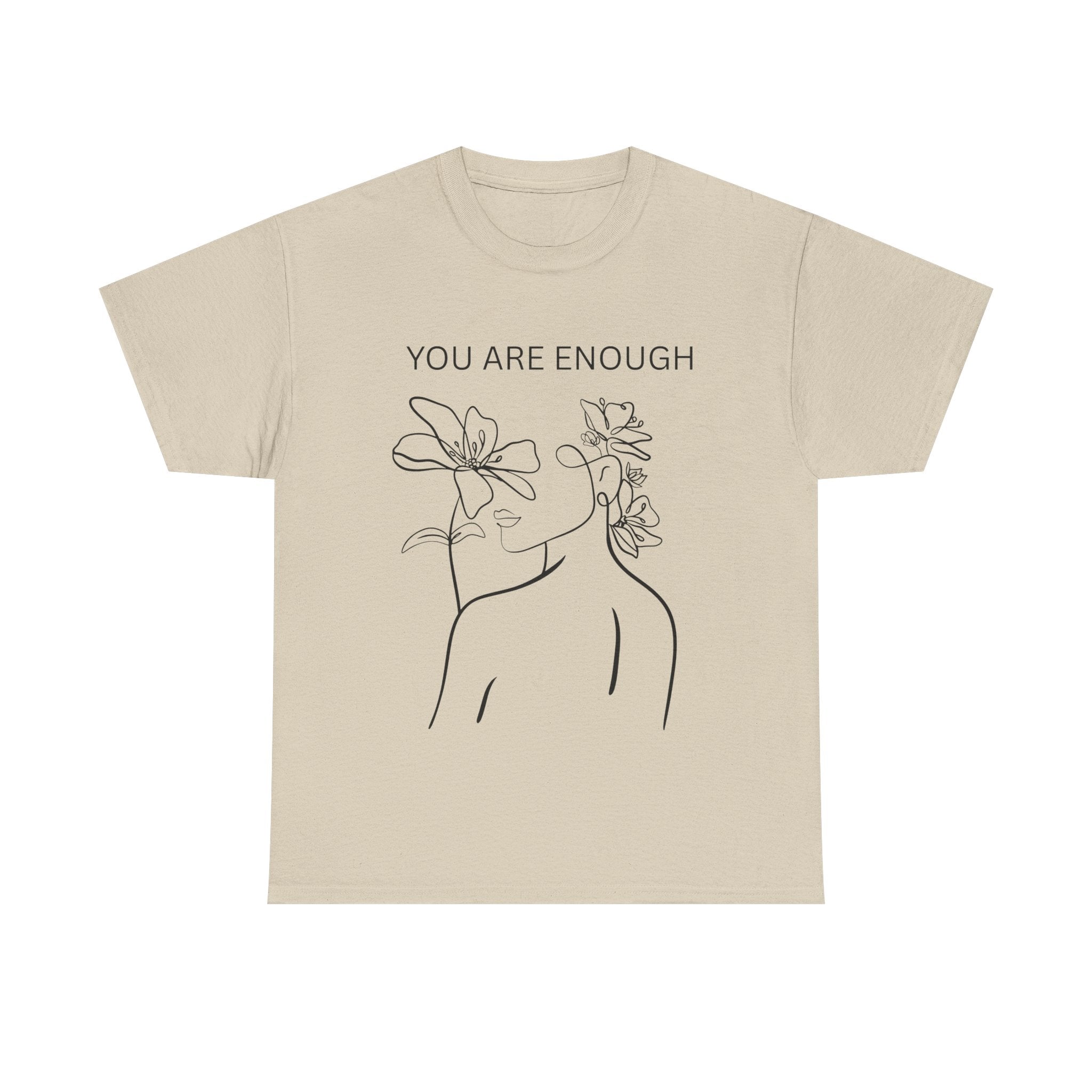 Inspirational Floral Tee, Unisex Heavy Cotton T-Shirt with 'You Are Enough' Design, Motivational Gift, Self-Love Apparel, Positive [...]