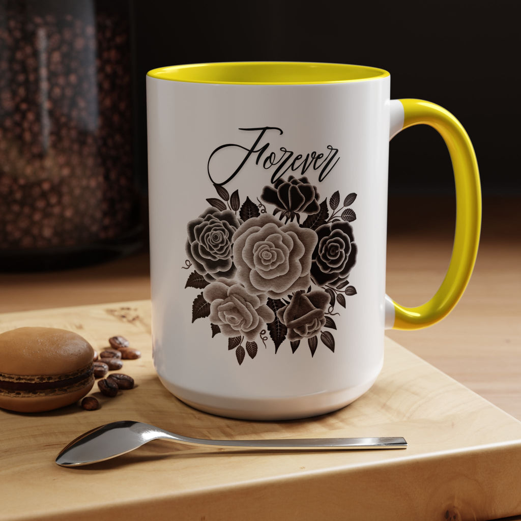 Elegant Floral Accent Coffee Mug for Coffee Lovers, Gift for Her, Home Decor, Valentine's Day, Birthday