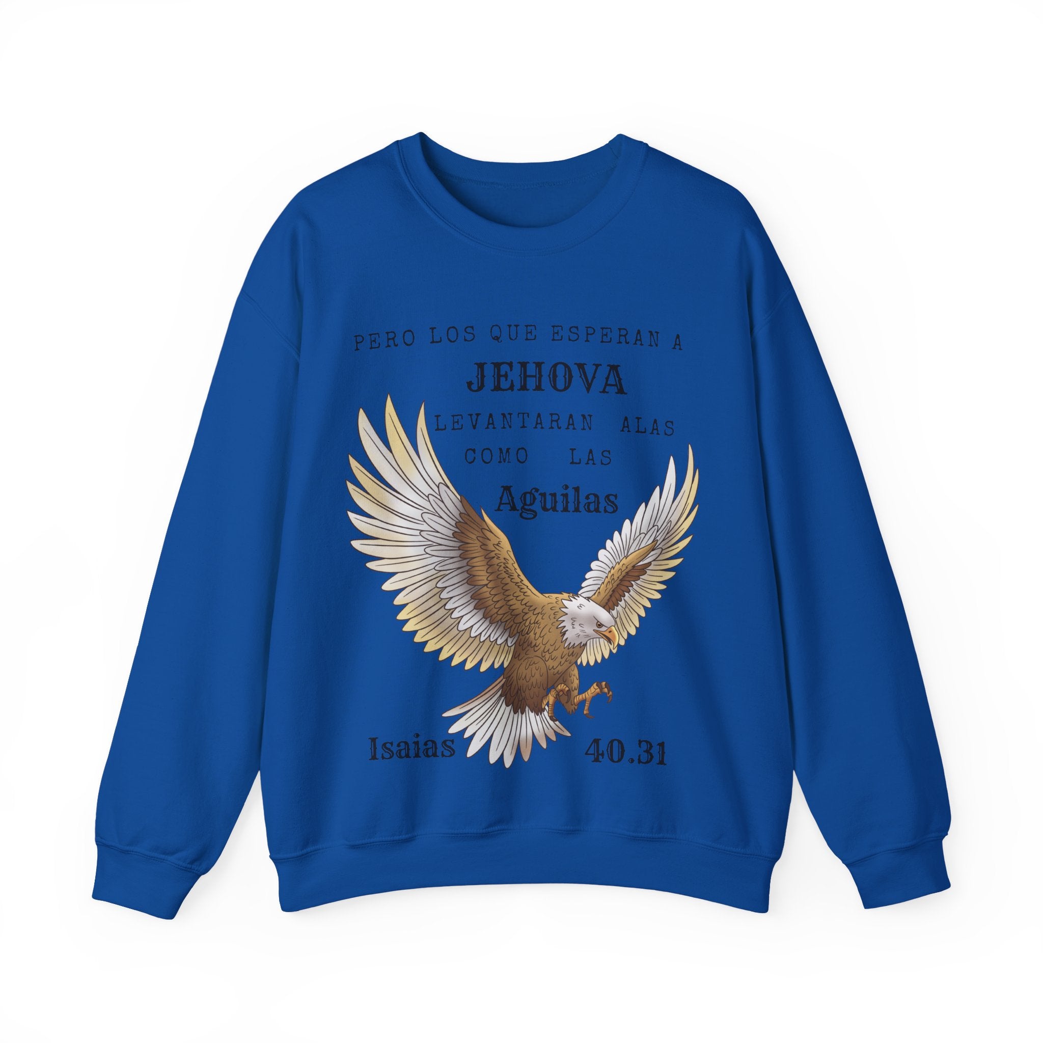 Isaías 40:31 Eagle Sweatshirt — "Pero los que esperan a Jehová" Spanish Christian Crewneck