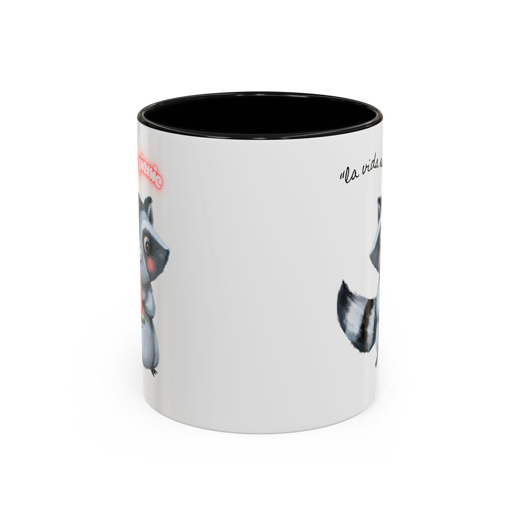 Raccoon-Themed Accent Coffee Mug | Cute Animal Mug for Home, Gift for Coffee Lovers, Nature Lovers, Birthday, Celebrate Life