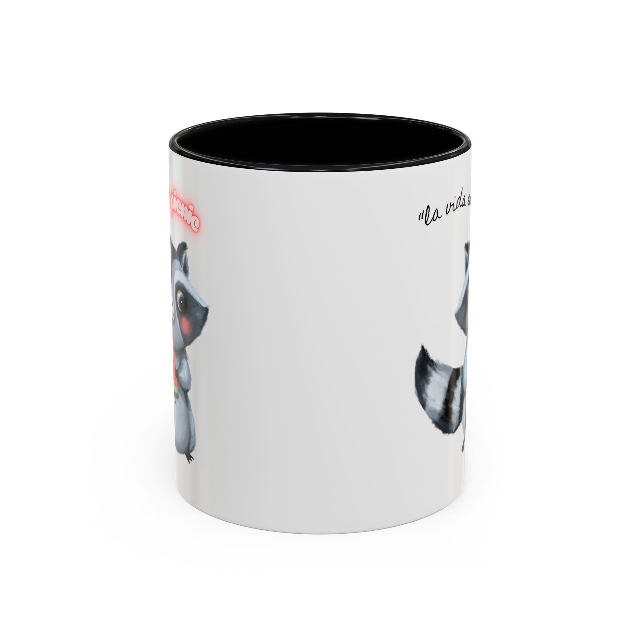 Raccoon-Themed Accent Coffee Mug | Cute Animal Mug for Home, Gift for Coffee Lovers, Nature Lovers, Birthday, Celebrate Life