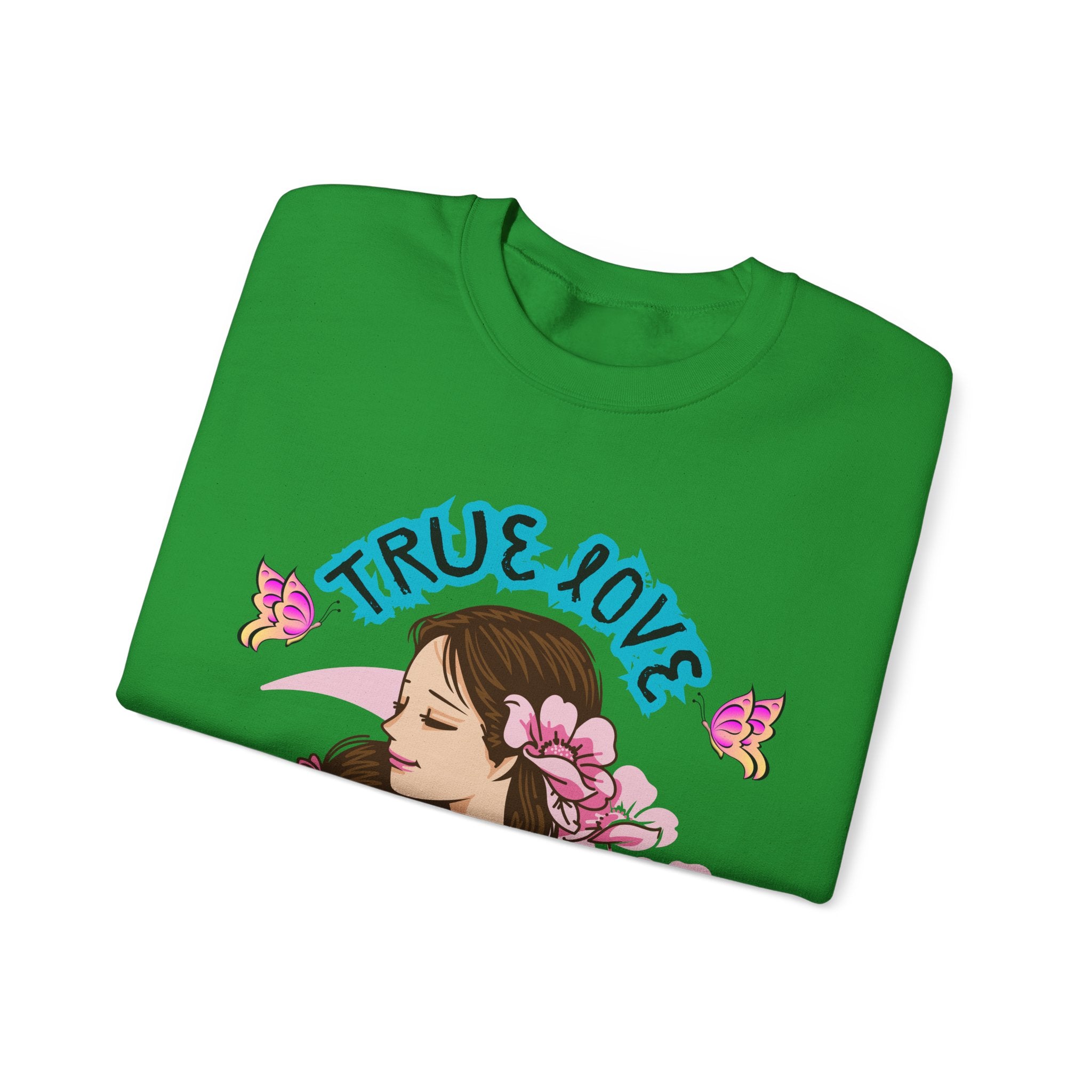 True Love Crewneck Sweatshirt | Family Gift, Mother's Day Apparel, Cozy Sweatshirt, Comfort Wear, Floral Design