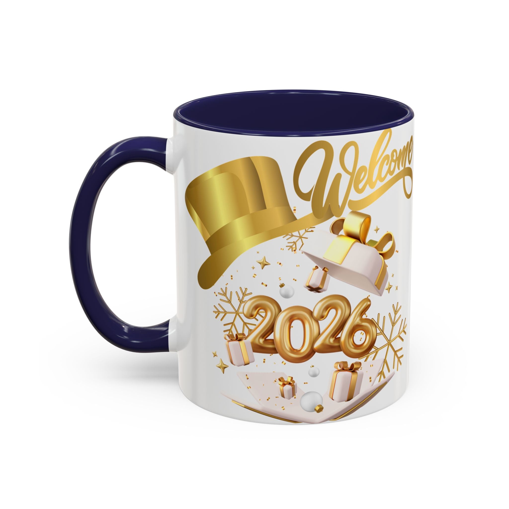 2026 New Year Coffee Mug — "Welcome 2026" Gold Celebration Accent Mug