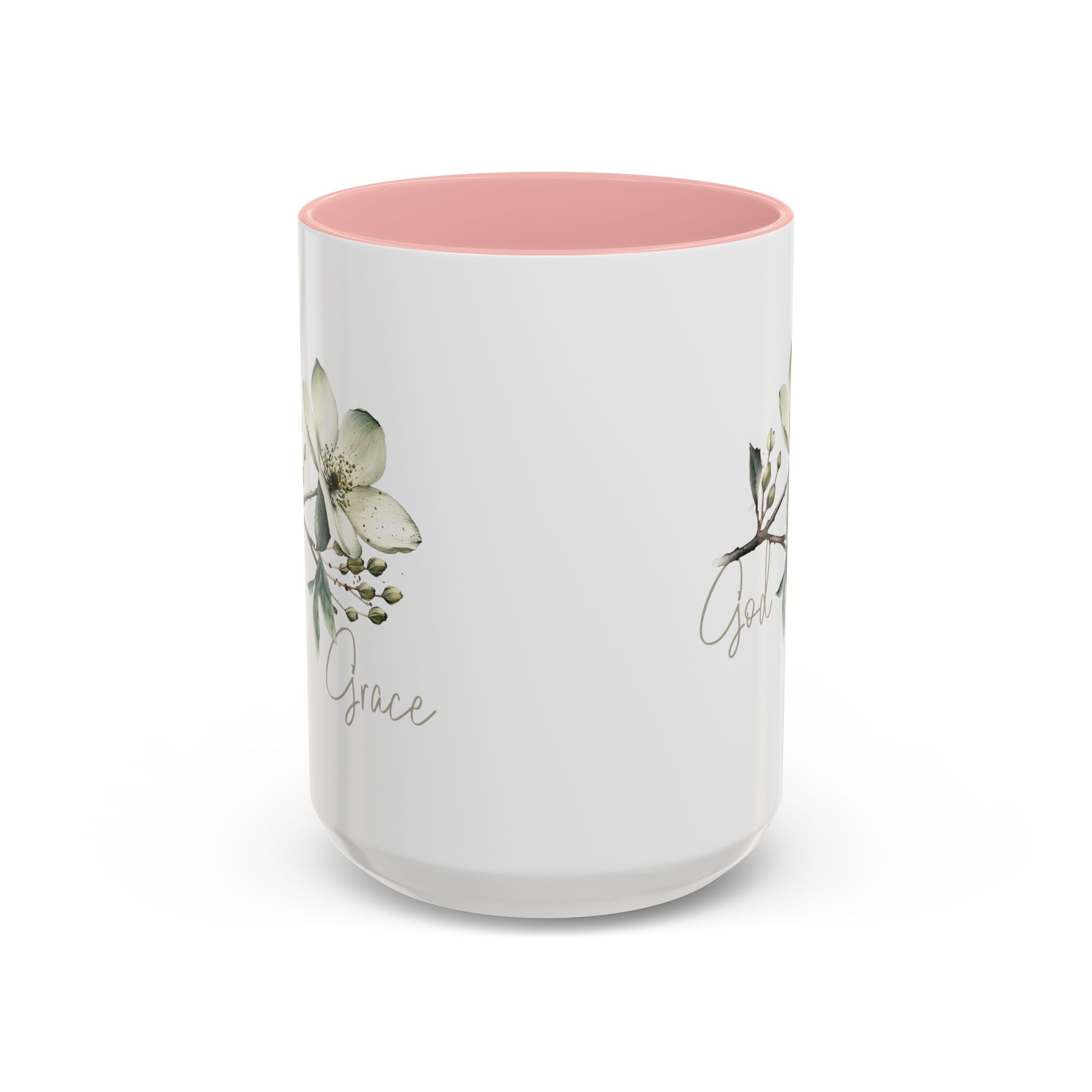 Floral Accent Coffee Mug | God Grace Gift, Nature-Inspired Tea Cup, Inspirational Drinkware for Home, Office, Mother's Day