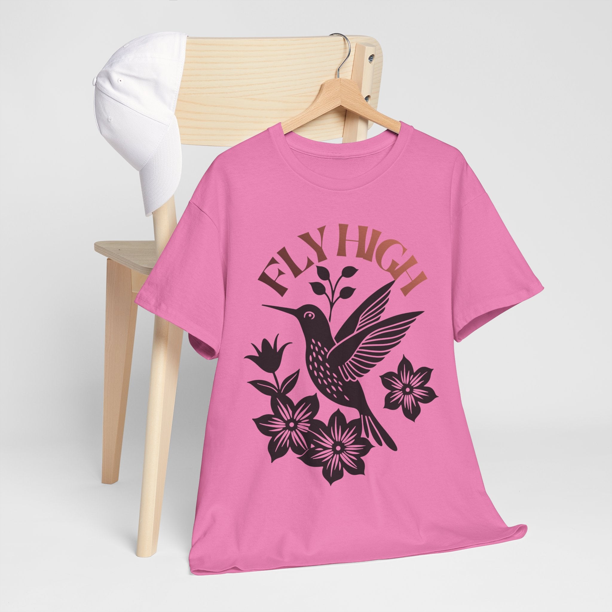 Fly High Hummingbird T-Shirt — Floral Retro Nature Tee