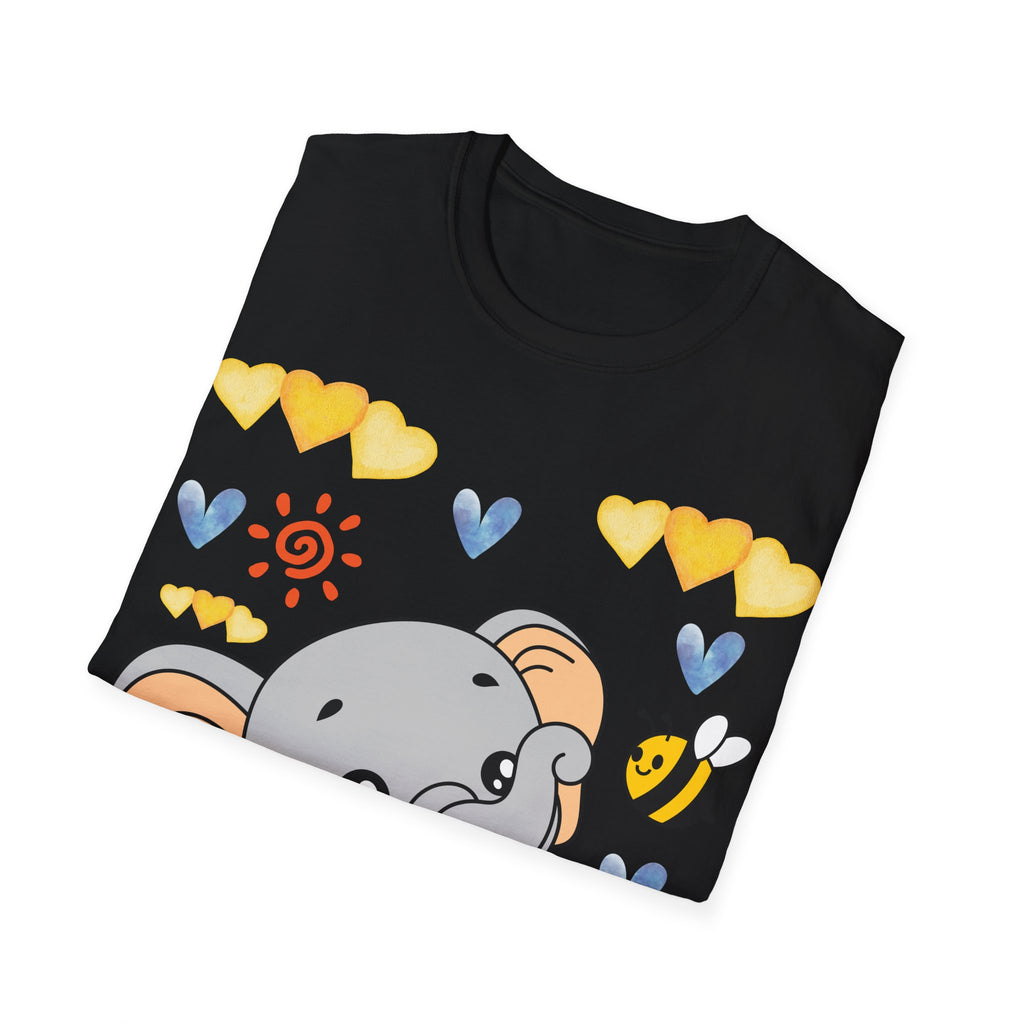 Cute Baby Elephant & Bee Tee — Kids Animal Graphic T-Shirt