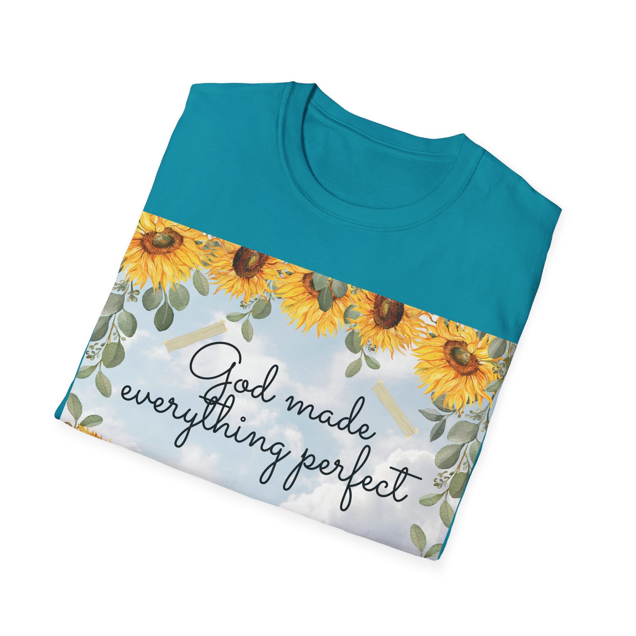 God Made Everything Perfect Sunflower T-Shirt, Inspirational Tee, Gift for Her, Positive Affirmation Apparel, Summer Style, [...]