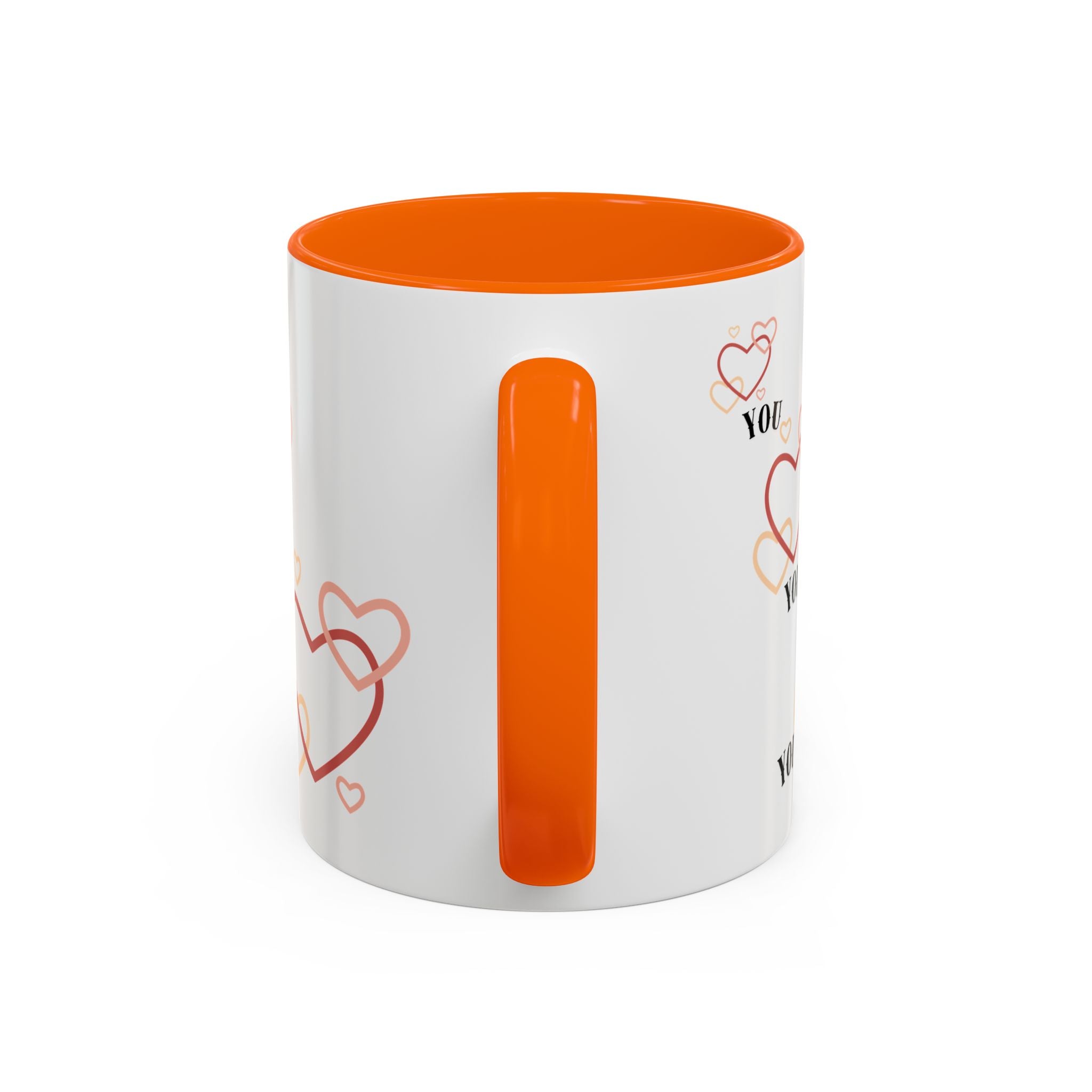 Love You Accent Coffee Mug, Valentine's Day Gift, Heart Mug, Cute Coffee Cup, Romantic Beverage Container