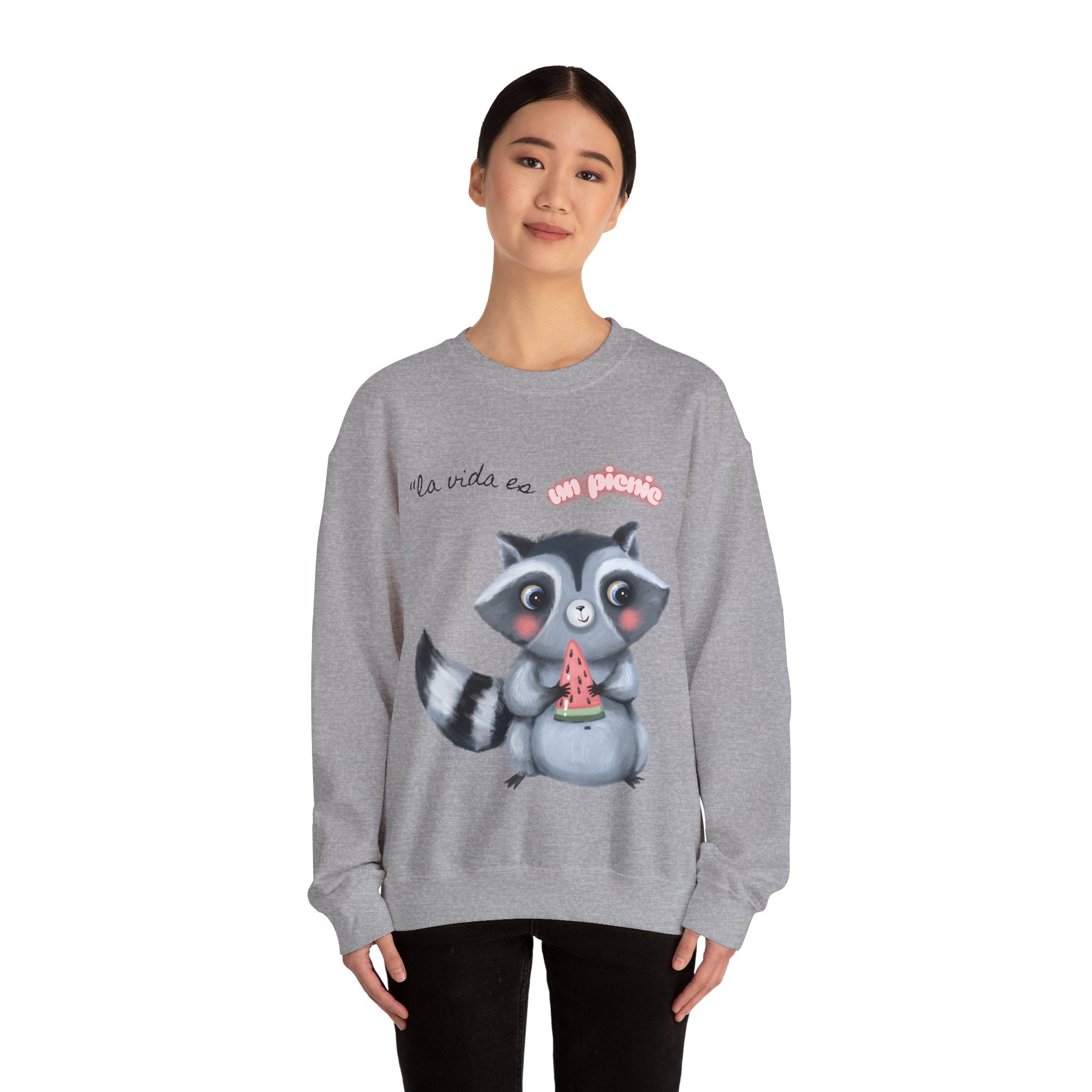 Cute Raccoon Sweatshirt, Cozy Fall Apparel, Gift for Animal Lovers, Cute Crewneck for Kids and Adults, Sweatshirt for Birthdays, Party Wear