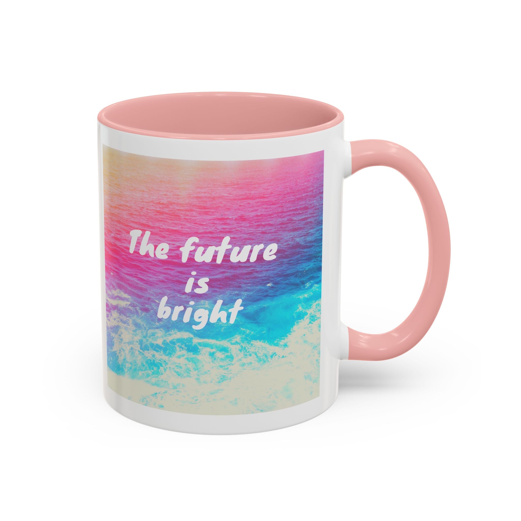 Ocean Background Future Is Bright Accent Coffee Mug (11, 15oz)