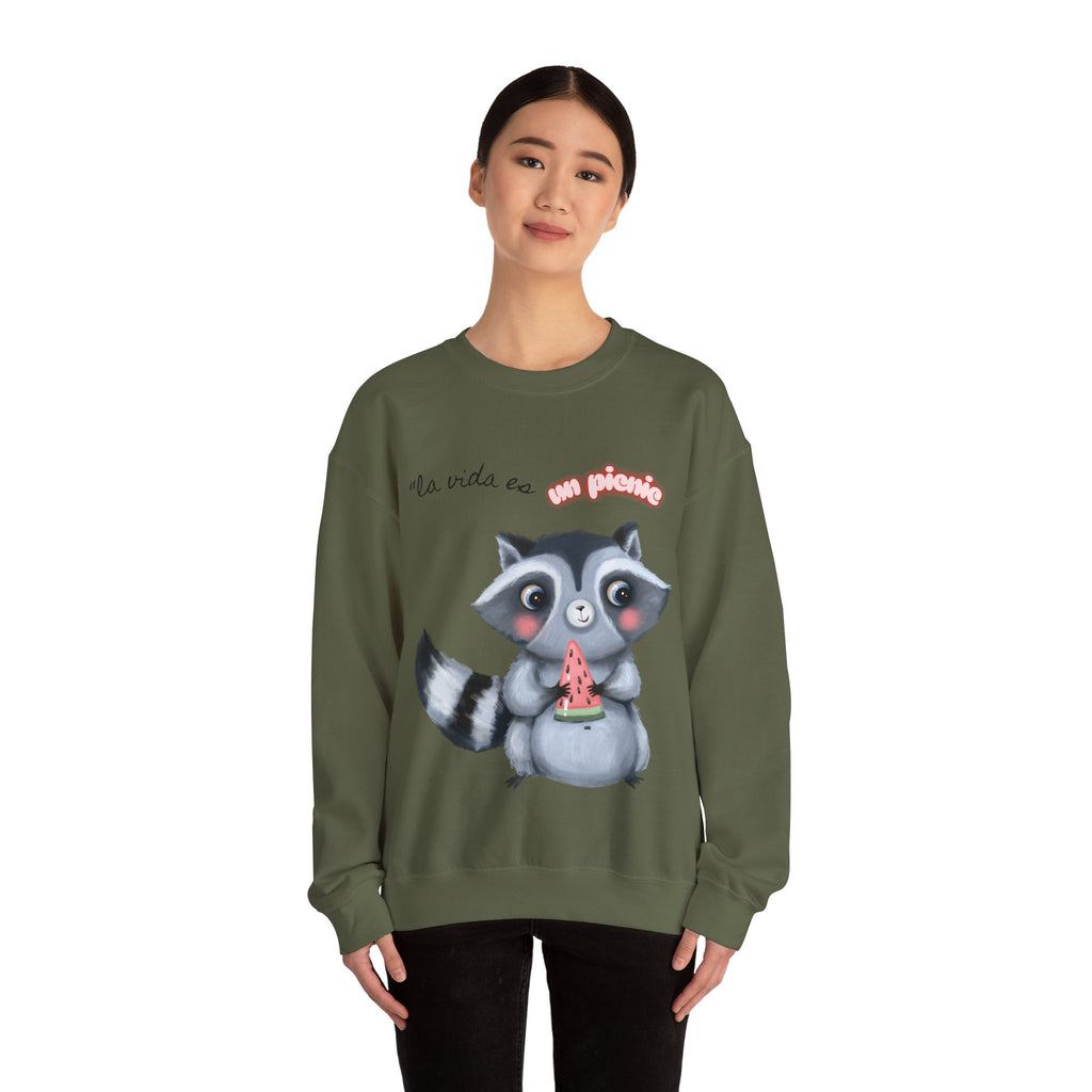 Cute Raccoon Sweatshirt, Cozy Fall Apparel, Gift for Animal Lovers, Cute Crewneck for Kids and Adults, Sweatshirt for Birthdays, Party Wear