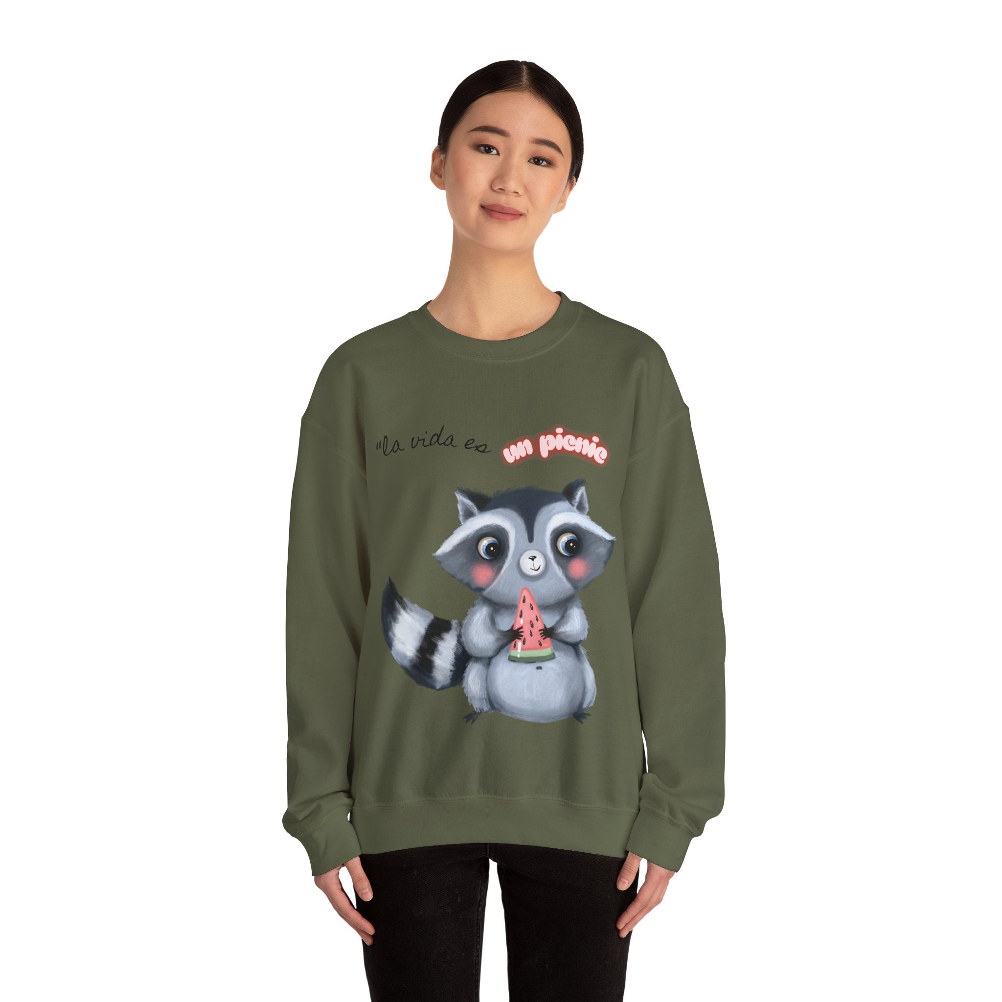 Cute Raccoon Sweatshirt, Cozy Fall Apparel, Gift for Animal Lovers, Cute Crewneck for Kids and Adults, Sweatshirt for Birthdays, Party Wear