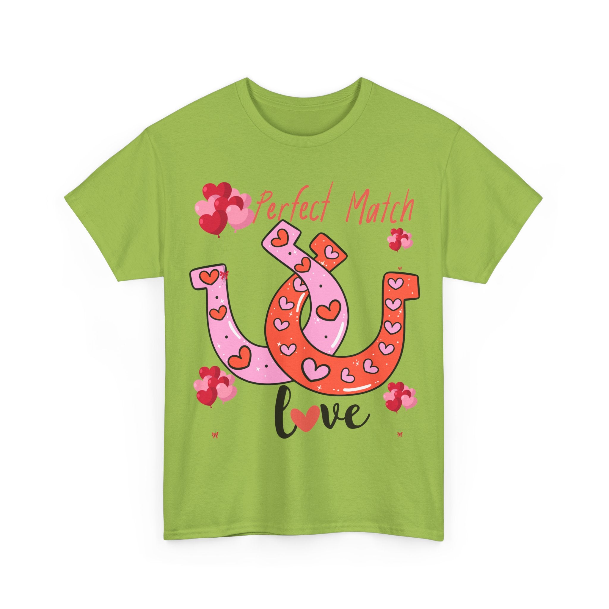 Perfect Match Love T-Shirt — Cute Horseshoe Valentine Tee