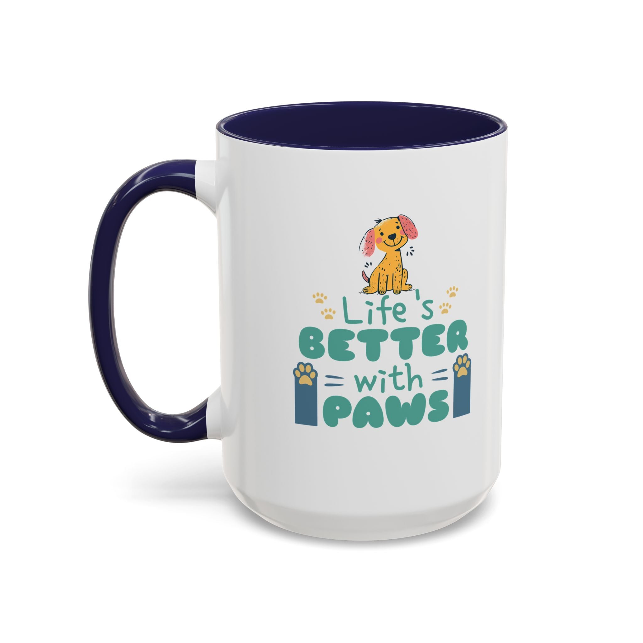 Life's Better with Paws Mug - Pet Lover's Coffee Cup, Dog Themed Gift, Animal Lover Present, Cute Ceramic Mug, Fun Pet Owner Gift