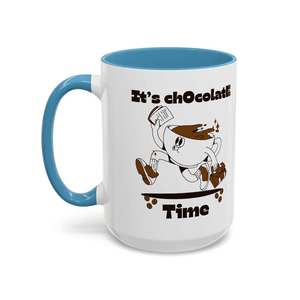 Chocolate Time Coffee Mug, Skateboard Mug, Gift for Coffee Lovers, Fun Mug for Hot Cocoa, Unique Mug for Birthdays, Cute Kitchen Decor