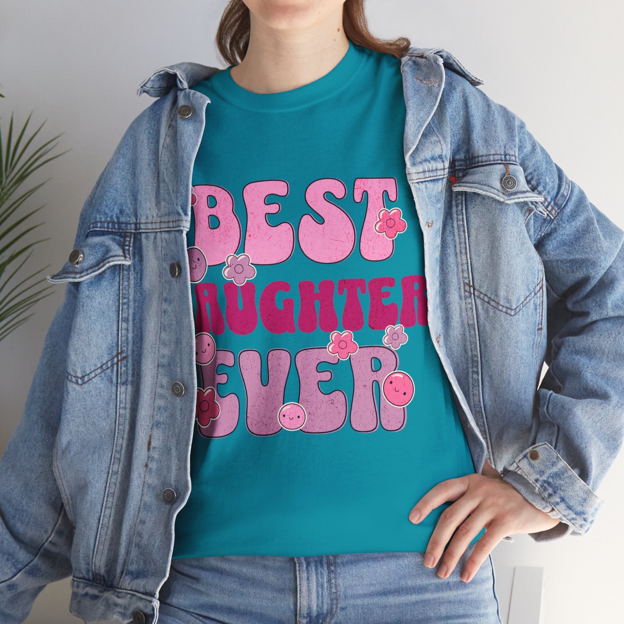 Best Daughter Ever T-Shirt — Cute Pink Retro Typography Tee for Daughters, Mother's Day Gift
