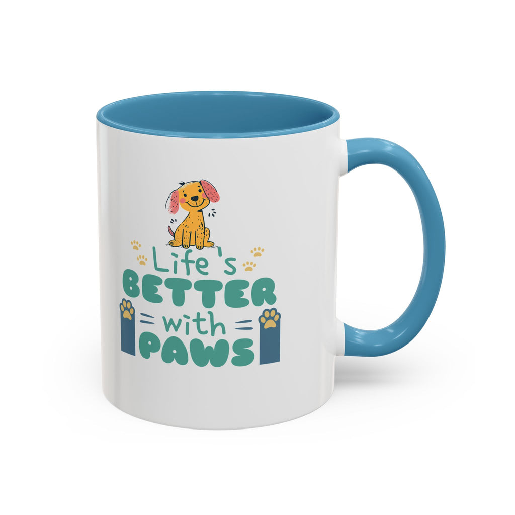 Life's Better with Paws Mug - Pet Lover's Coffee Cup, Dog Themed Gift, Animal Lover Present, Cute Ceramic Mug, Fun Pet Owner Gift