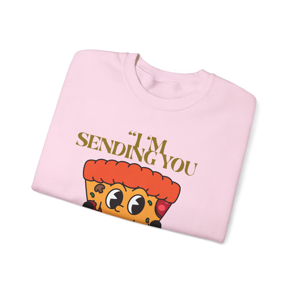 Pizza Love Crewneck Sweatshirt - Cute Gift for Foodies, Valentine's Day Apparel, Casual Comfort, Unisex Sweatshirt, Fun Pizza Design