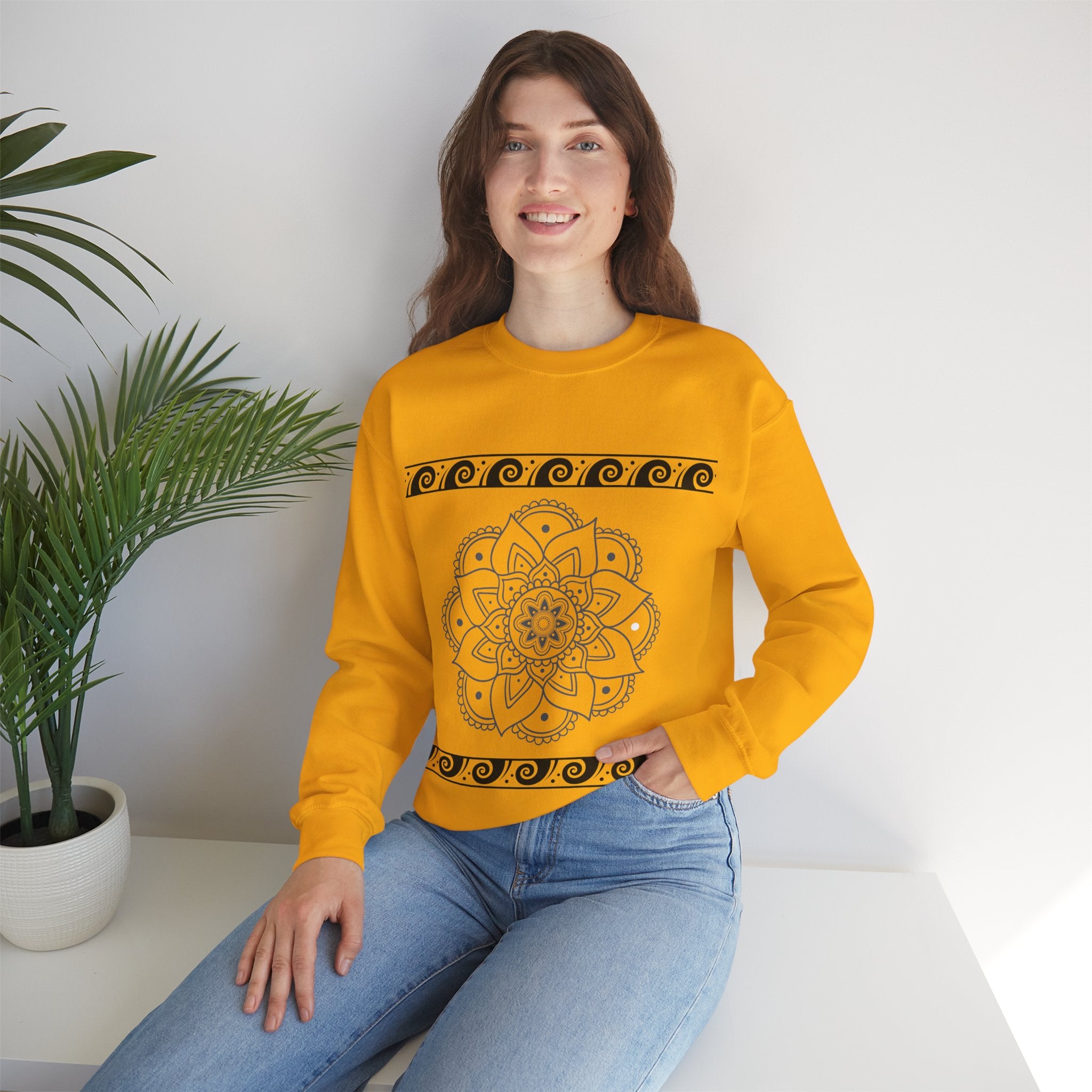 Mandala Design Crewneck Sweatshirt | Cozy Unisex Sweatshirt for Relaxation, Gift for Friends, Everyday Wear, Festival Apparel