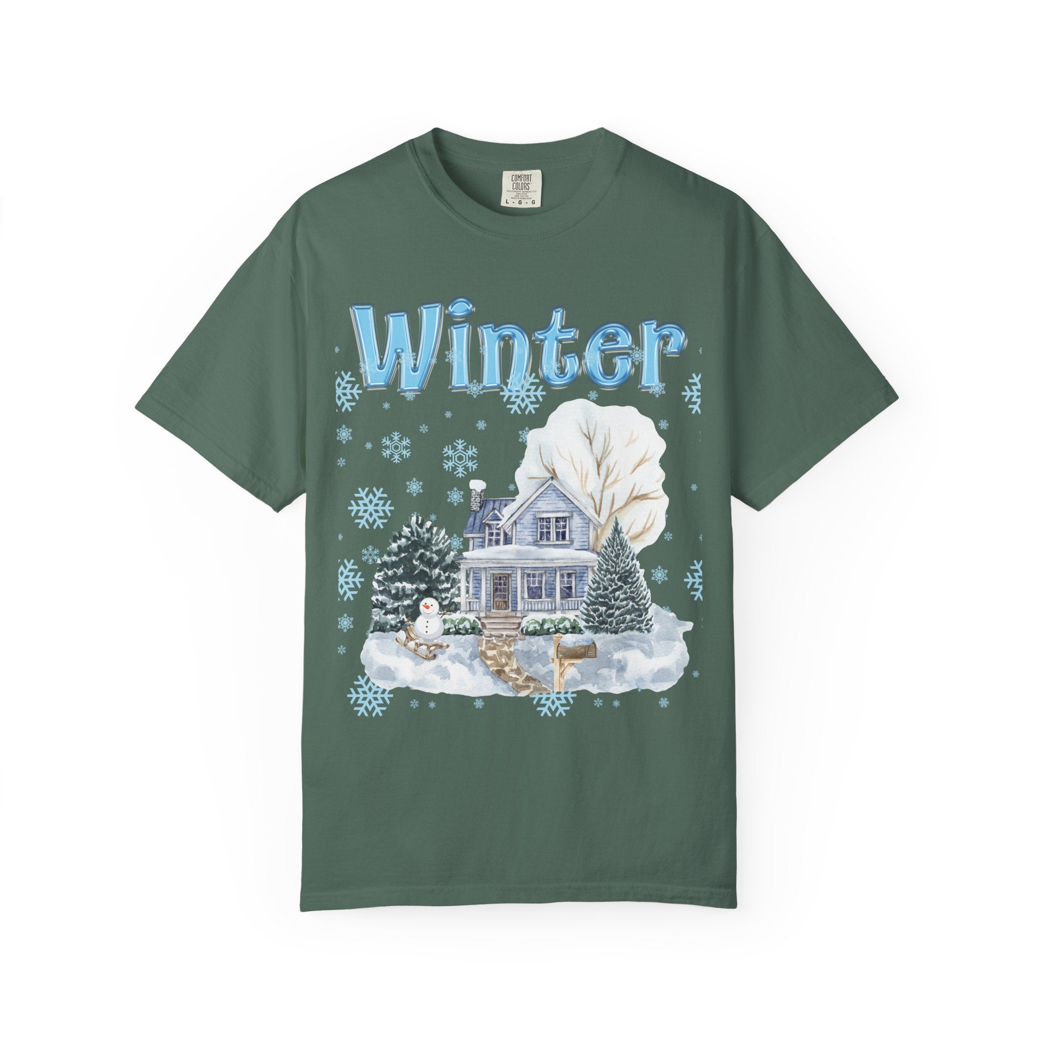 Winter-Themed Unisex Garment-Dyed T-shirt