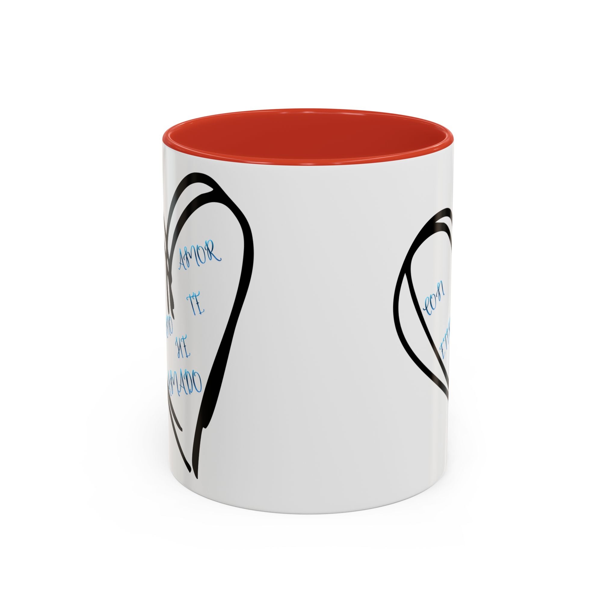 Coffee Mug - Hand-Drawn Heart with Spanish 'Por Amor Te He Amado' Accent