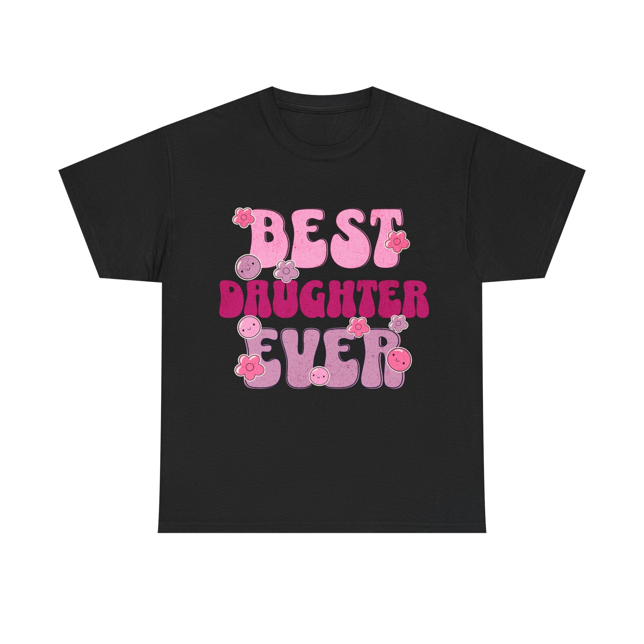 Best Daughter Ever T-Shirt — Cute Pink Retro Typography Tee for Daughters, Mother's Day Gift