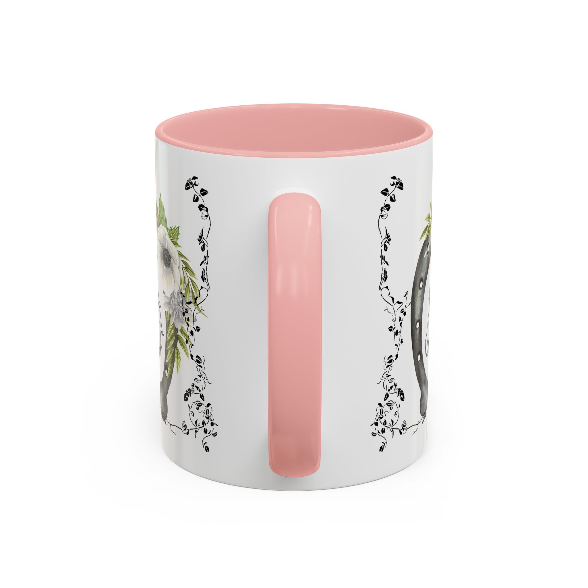 Personalized Floral Horseshoe Mug - Unique Gift for Horse Lovers, Cowgirl Theme, Farmhouse Decor, Wedding Favors, Custom Name Mug