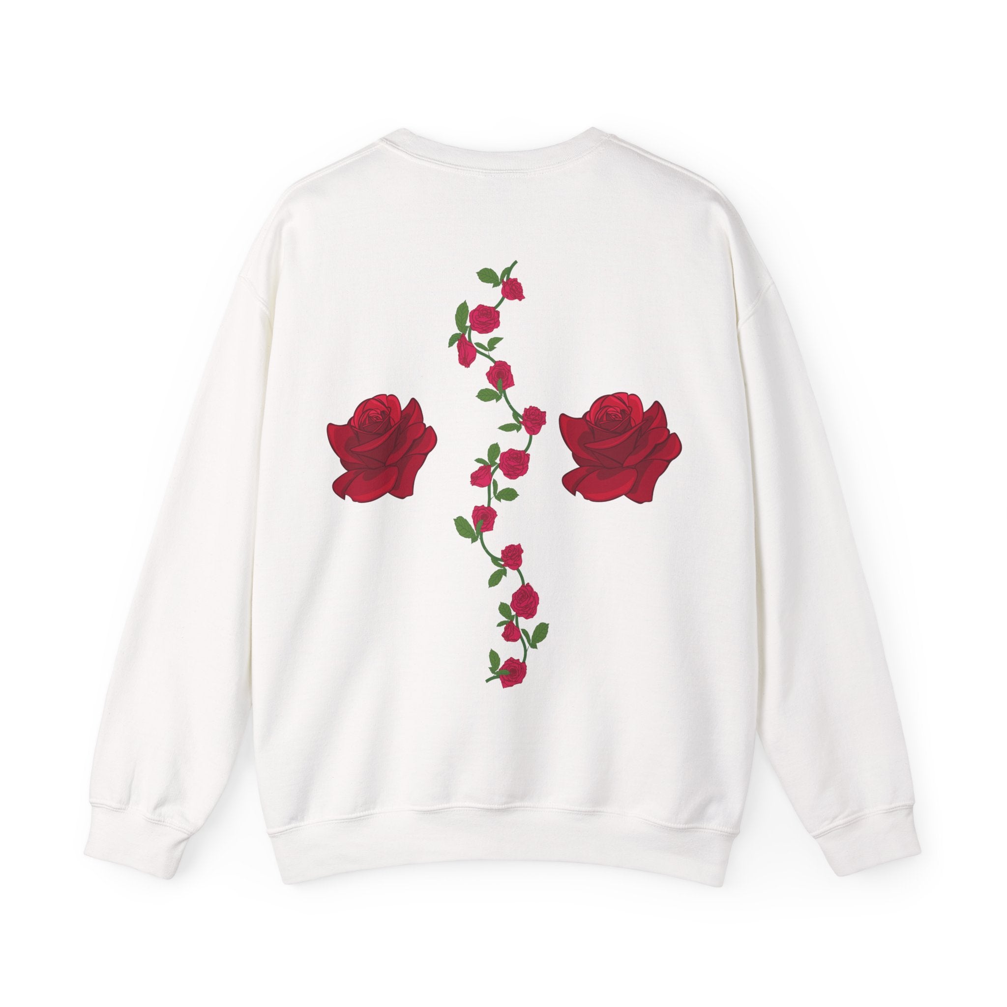 Sweatshirt — Red Rose Crest Back Graphic Crewneck