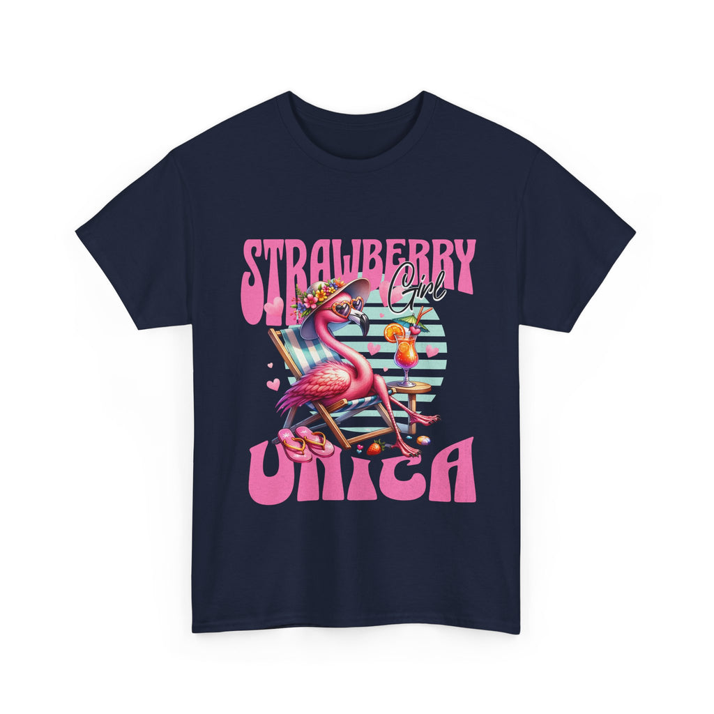 Strawberry Girl Unisex Heavy Cotton Tee - Summer Vibes T-Shirt