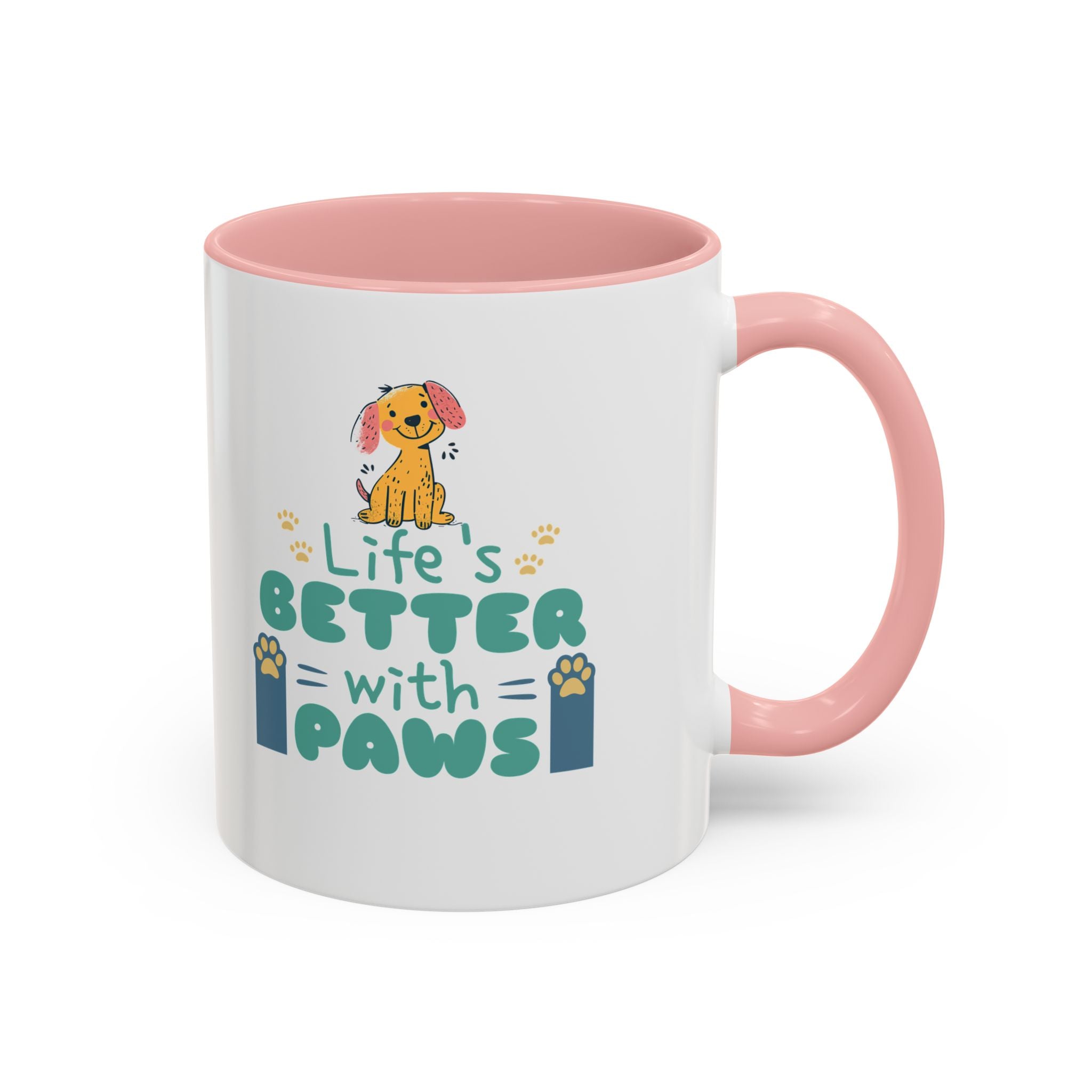 Life's Better with Paws Mug - Pet Lover's Coffee Cup, Dog Themed Gift, Animal Lover Present, Cute Ceramic Mug, Fun Pet Owner Gift