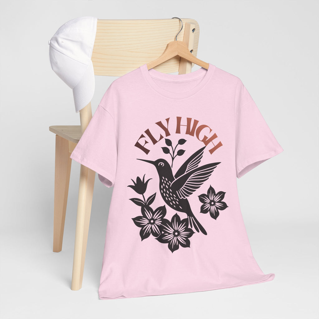 Fly High Hummingbird T-Shirt — Floral Retro Nature Tee