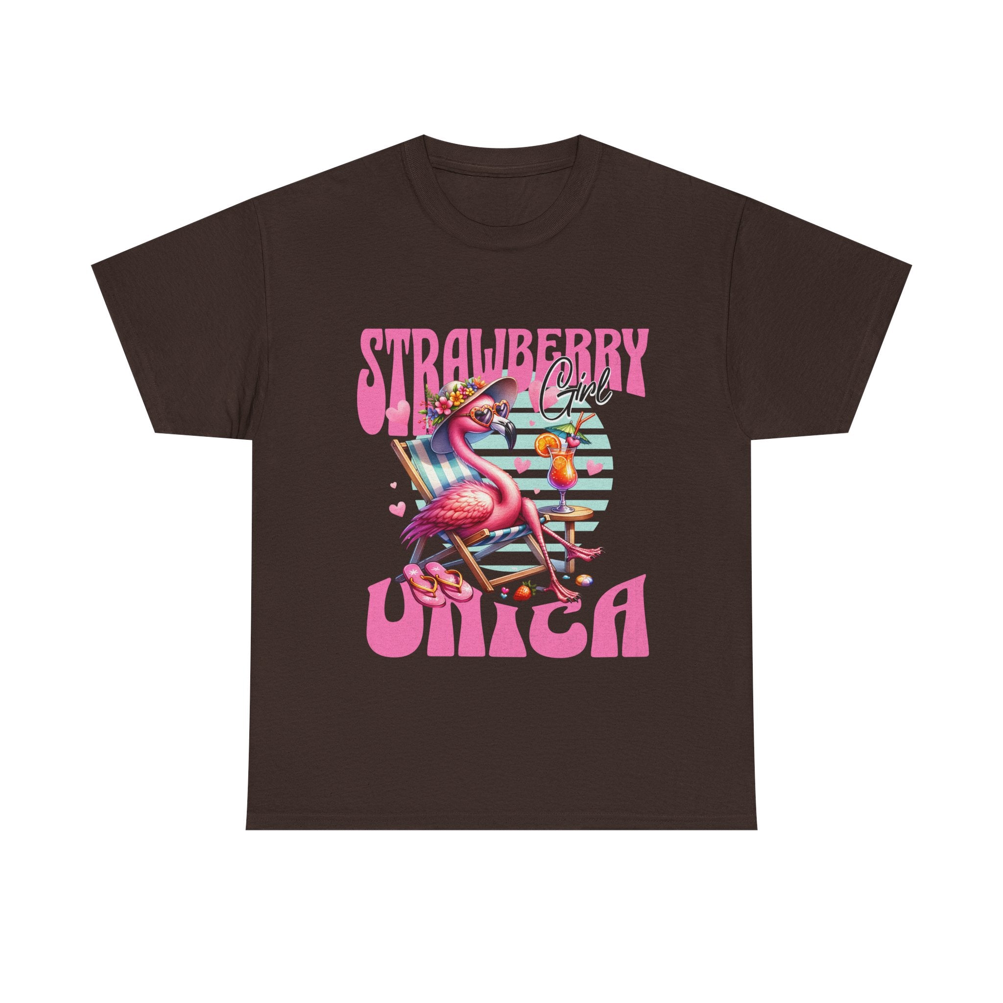Strawberry Girl Unisex Heavy Cotton Tee - Summer Vibes T-Shirt