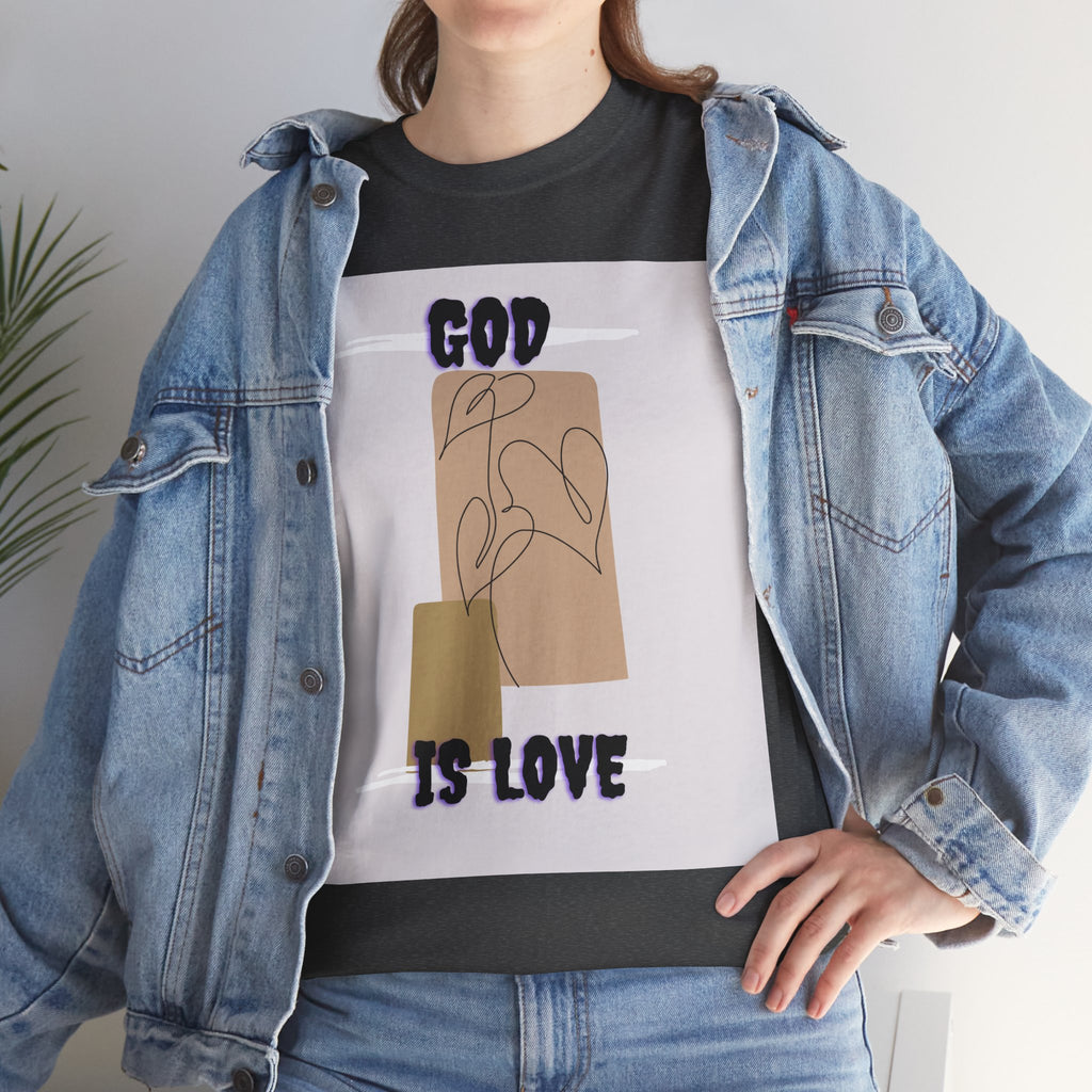 God Is Love Unisex Heavy Cotton Tee, Inspirational T-Shirt, Faith-Based Apparel, Christian Gift, Everyday Wear