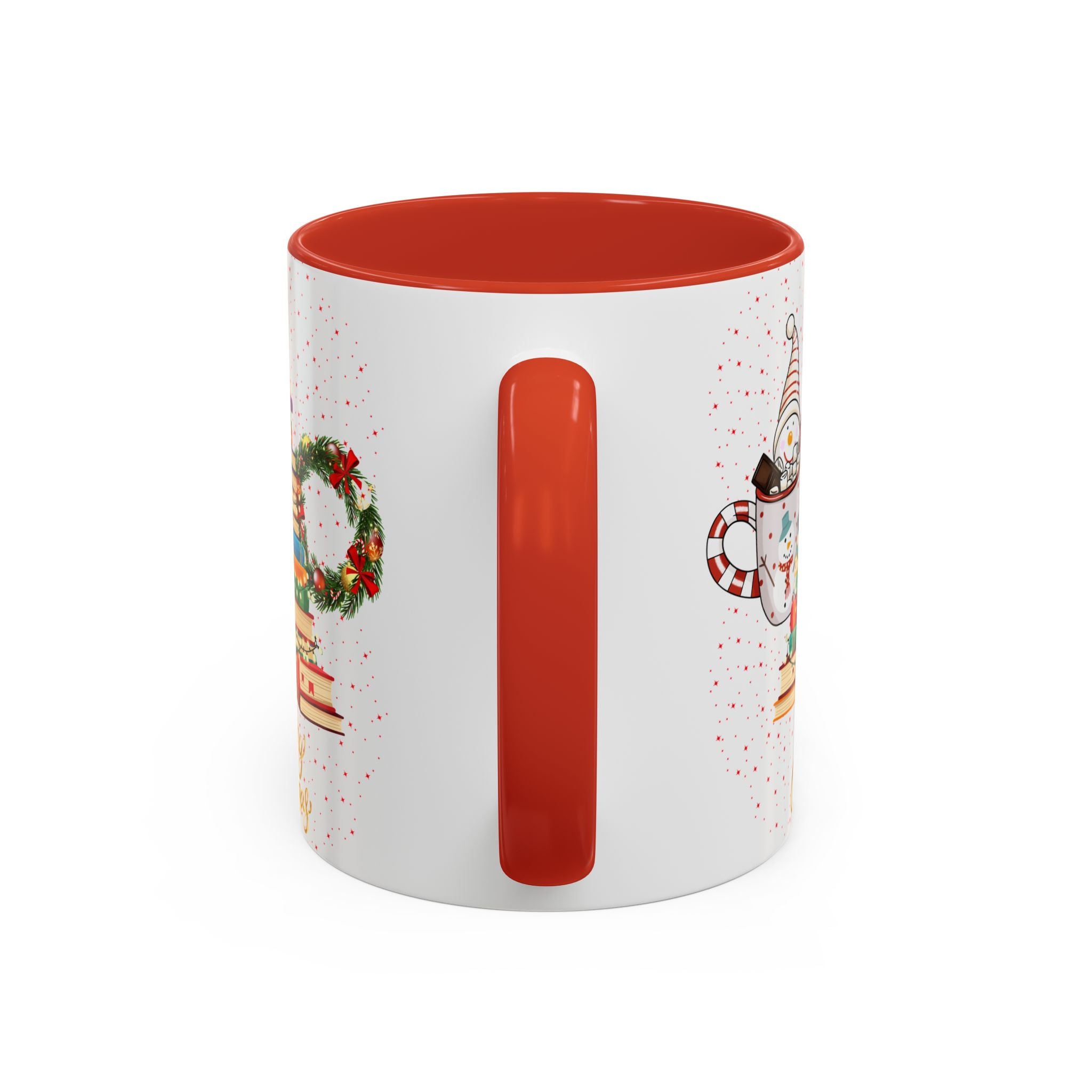 Christmas Book Tree Coffee Mug — Merry Christmas Accent Mug (11/15oz)