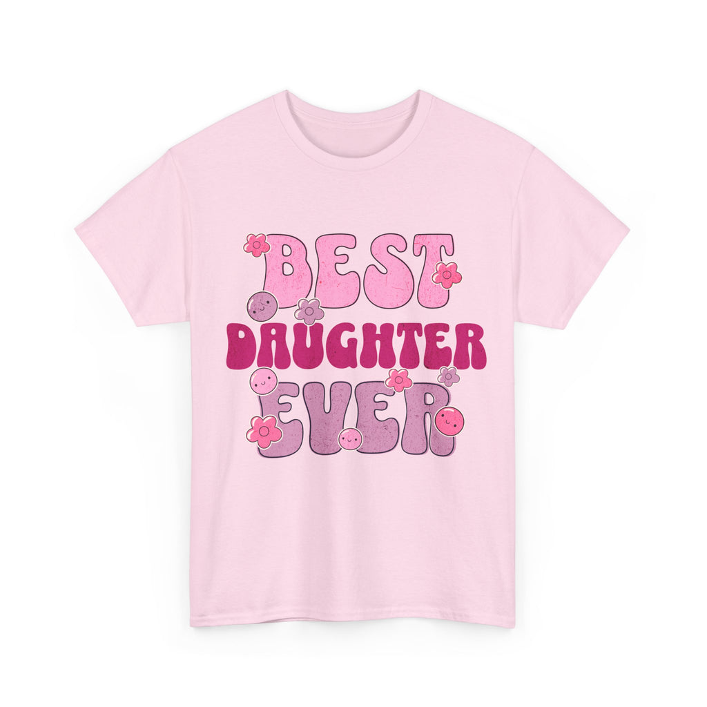 Best Daughter Ever T-Shirt — Cute Pink Retro Typography Tee for Daughters, Mother's Day Gift