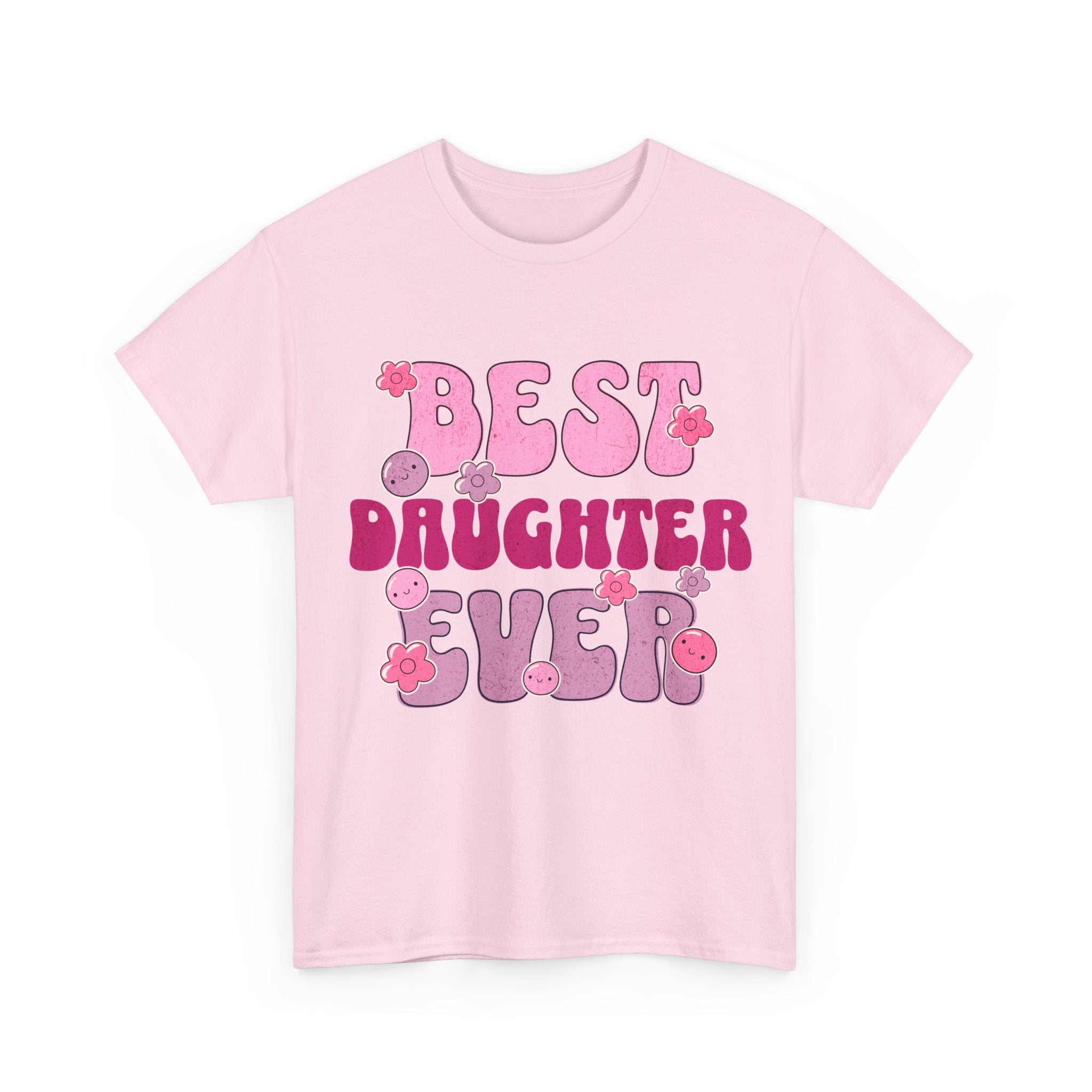 Best Daughter Ever T-Shirt — Cute Pink Retro Typography Tee for Daughters, Mother's Day Gift