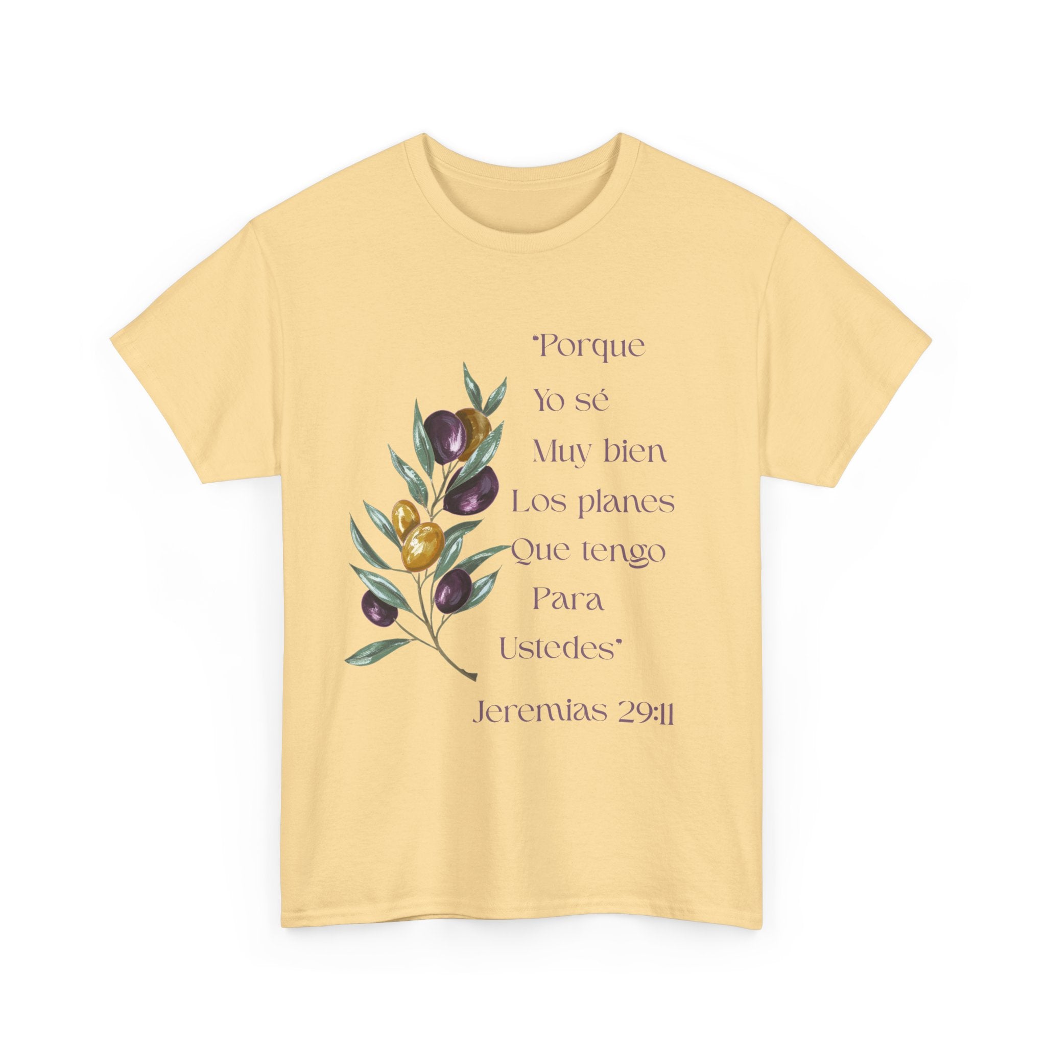 Olive Branch Scripture Tee — Jeremías 29:11 Spanish Floral Bible Verse T-Shirt