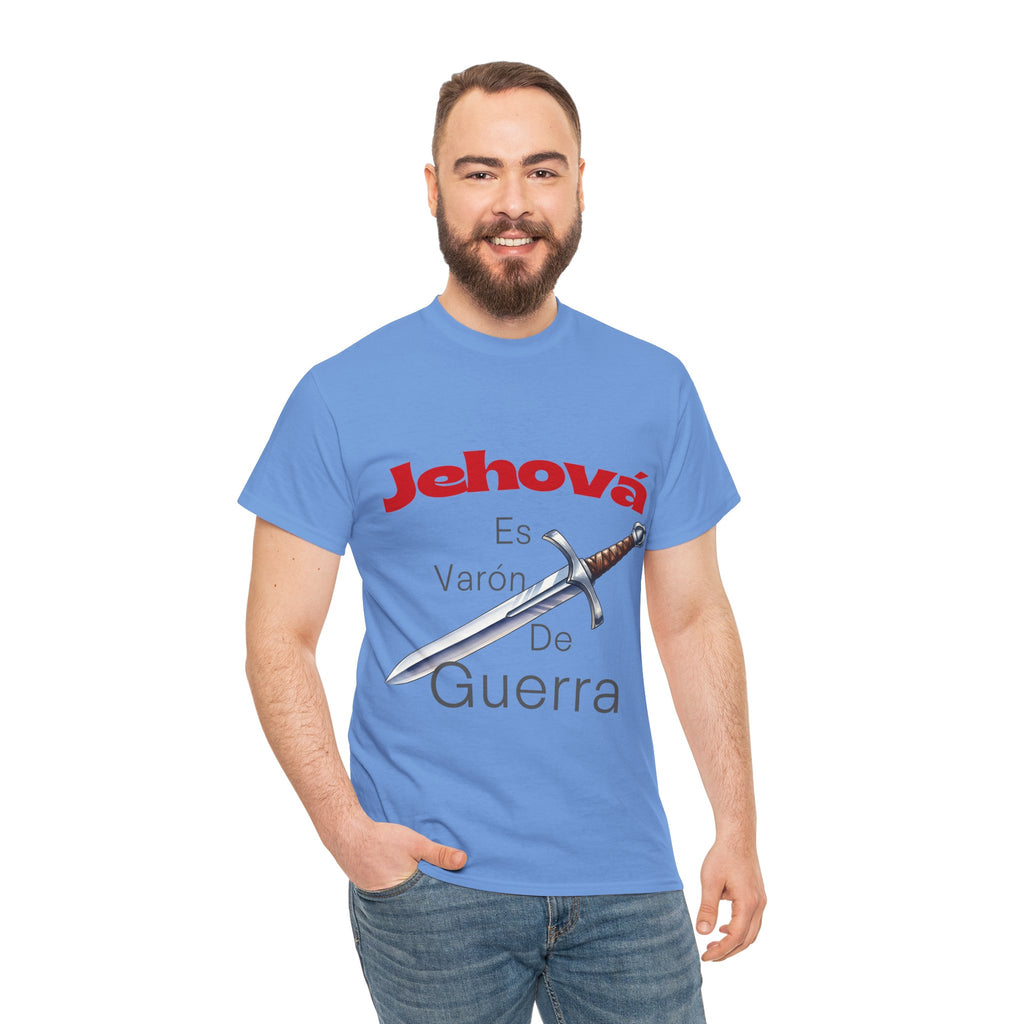 Jehová Es Varón De Guerra T-Shirt — Spanish Christian Sword Design