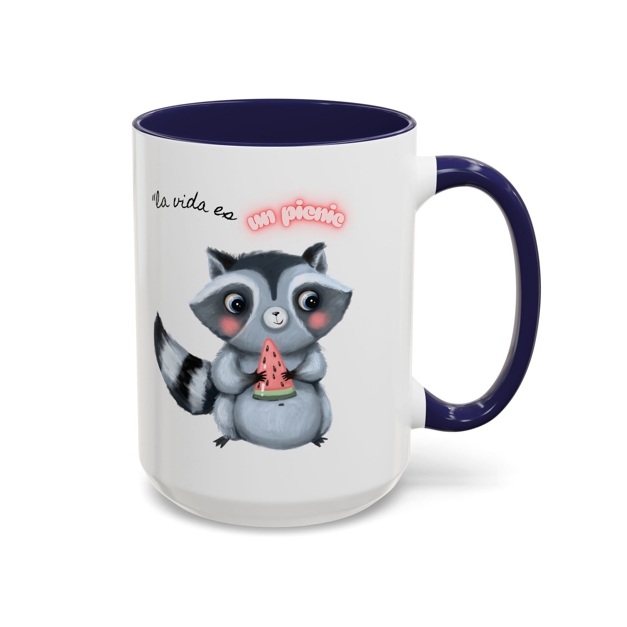 Raccoon-Themed Accent Coffee Mug | Cute Animal Mug for Home, Gift for Coffee Lovers, Nature Lovers, Birthday, Celebrate Life