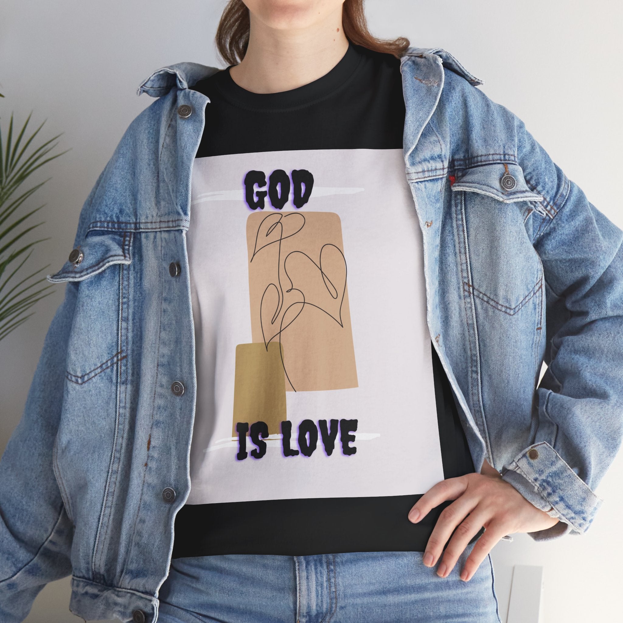 God Is Love Unisex Heavy Cotton Tee, Inspirational T-Shirt, Faith-Based Apparel, Christian Gift, Everyday Wear