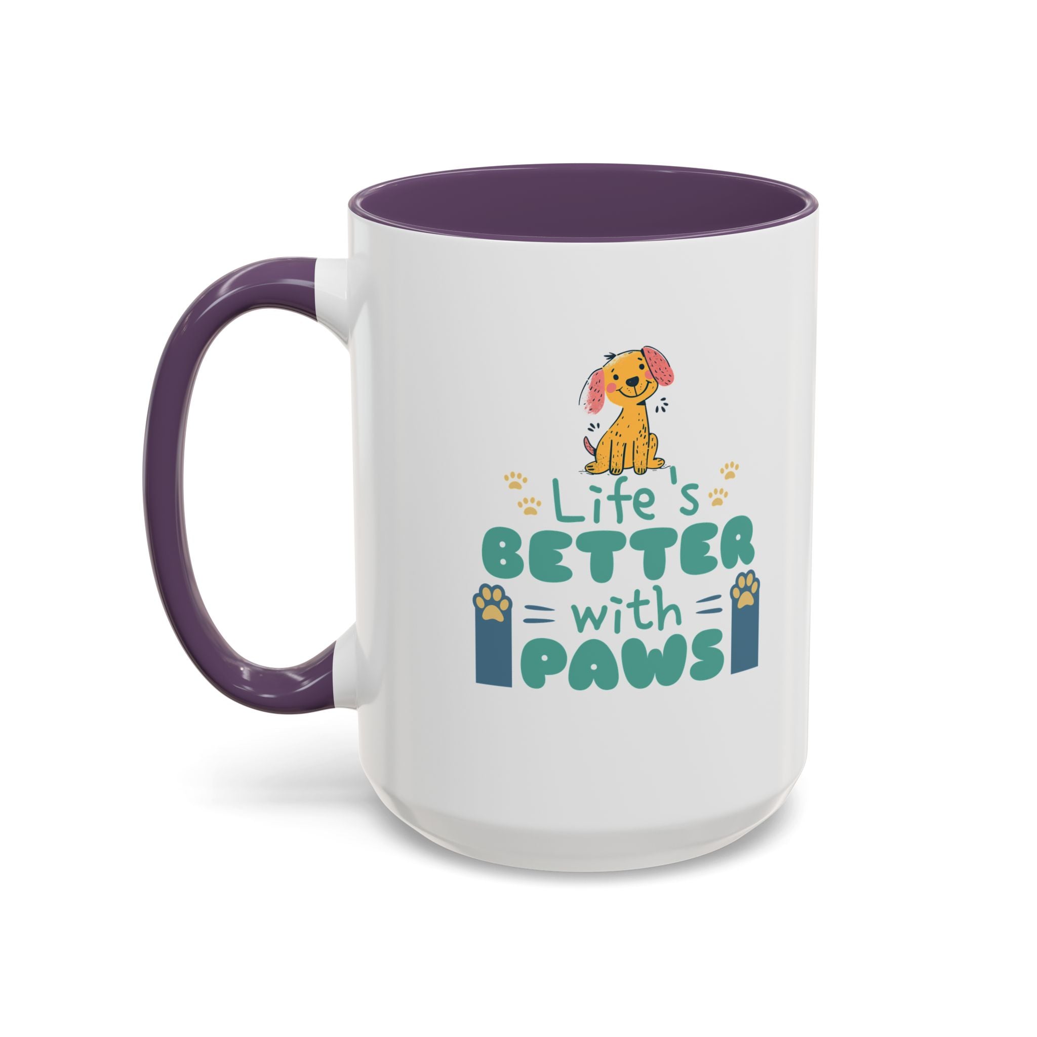 Life's Better with Paws Mug - Pet Lover's Coffee Cup, Dog Themed Gift, Animal Lover Present, Cute Ceramic Mug, Fun Pet Owner Gift