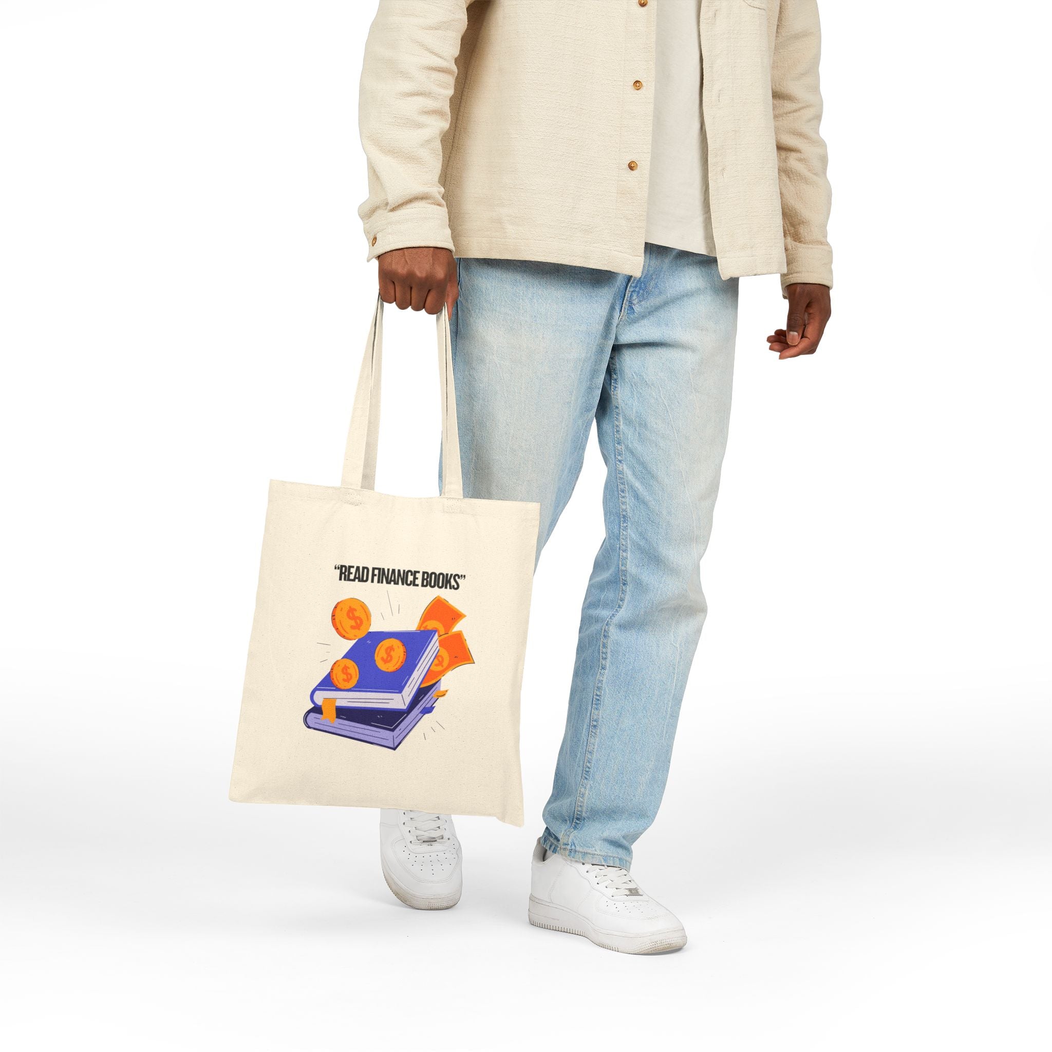 Read Finance Books Tote Bag | Eco-Friendly Cotton Bag for Book Lovers, Book Club Gifts, College Students, Library Use, Everyday Carry