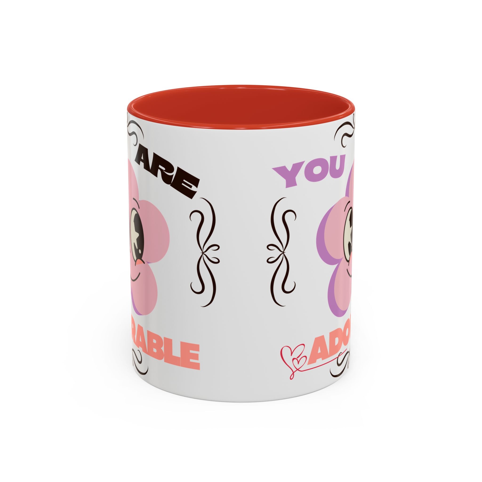 You Are Adorable Coffee Mug — Cute Pink Flower Accent Mug (11/15oz)