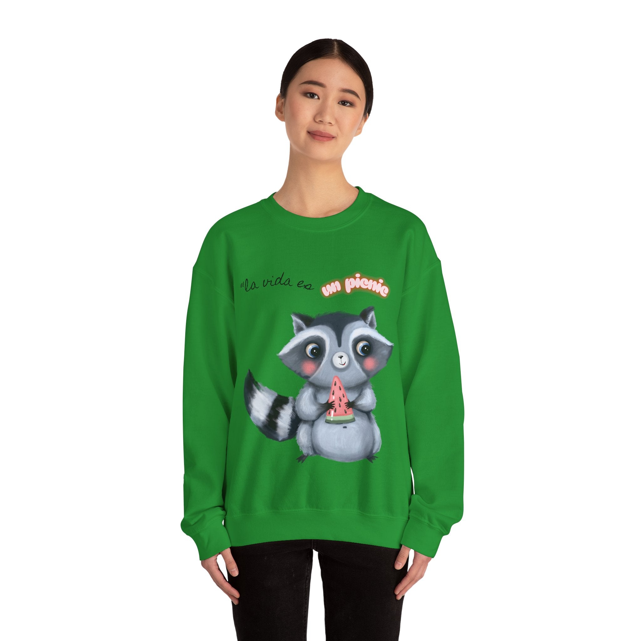 Cute Raccoon Sweatshirt, Cozy Fall Apparel, Gift for Animal Lovers, Cute Crewneck for Kids and Adults, Sweatshirt for Birthdays, Party Wear