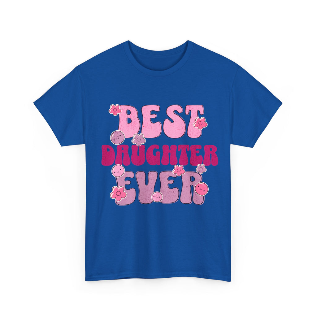 Best Daughter Ever T-Shirt — Cute Pink Retro Typography Tee for Daughters, Mother's Day Gift