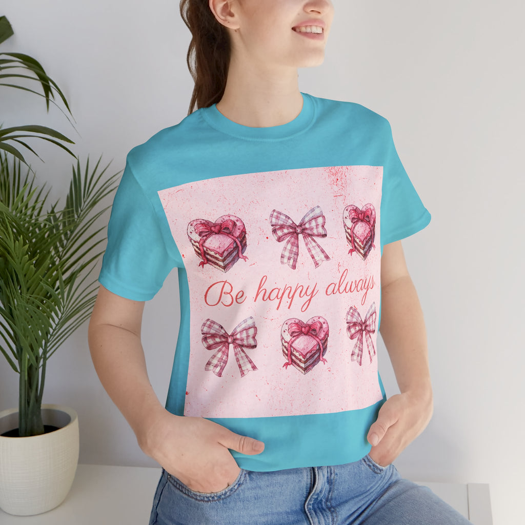 Happy Hearts Tee, Casual Gift T-Shirt, Positive Vibes Shirt, Birthday Outfit, Everyday Wear, Cheerful Top